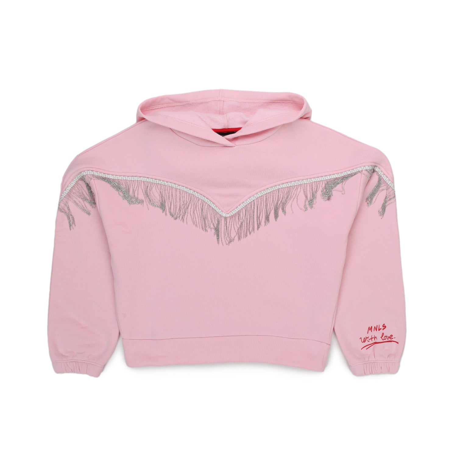 FELPA ROSA CON FRANGE GIRL - annameglio.com abbigliamento moda