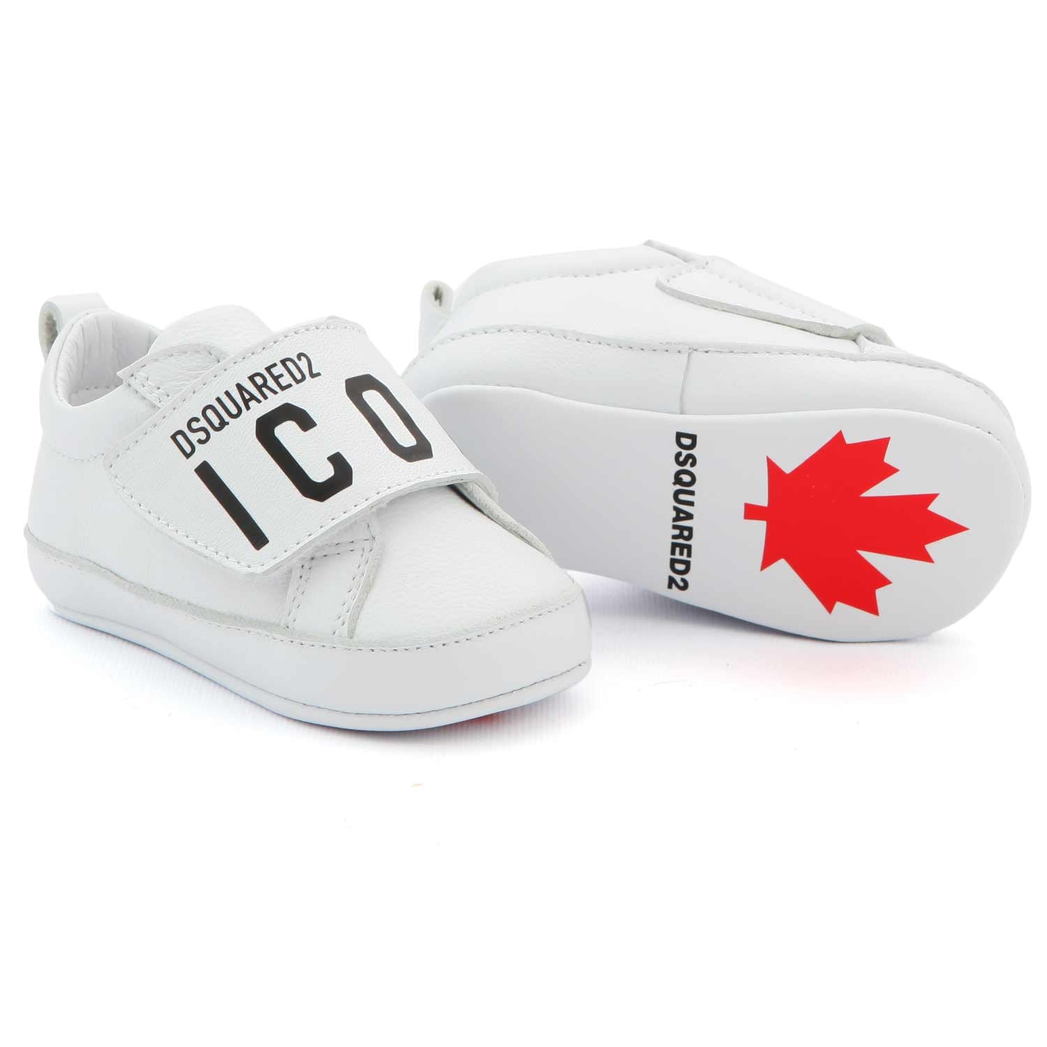 MINI SNEAKER ICON IN PELLE BIANCA BEBÈ UNISEX - annameglio.com abbigliamento moda