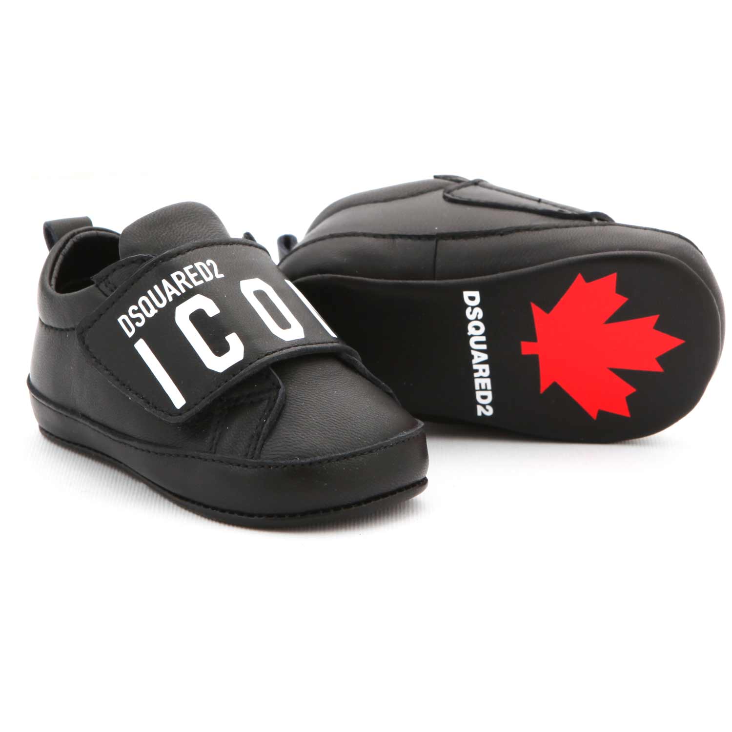 MINI SNEAKER ICON IN PELLE NERA BEBÈ UNISEX - annameglio.com abbigliamento moda