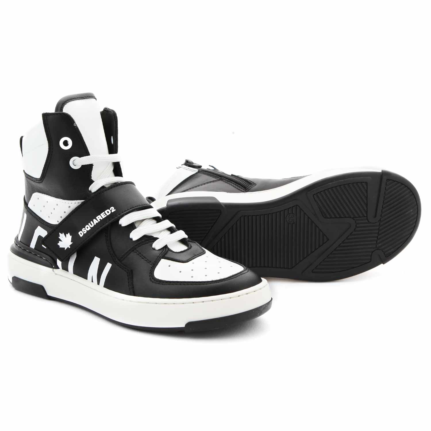 SNEAKER D2 HIGH-TOP NERA E BIANCA TEENAGER - annameglio.com abbigliamento moda