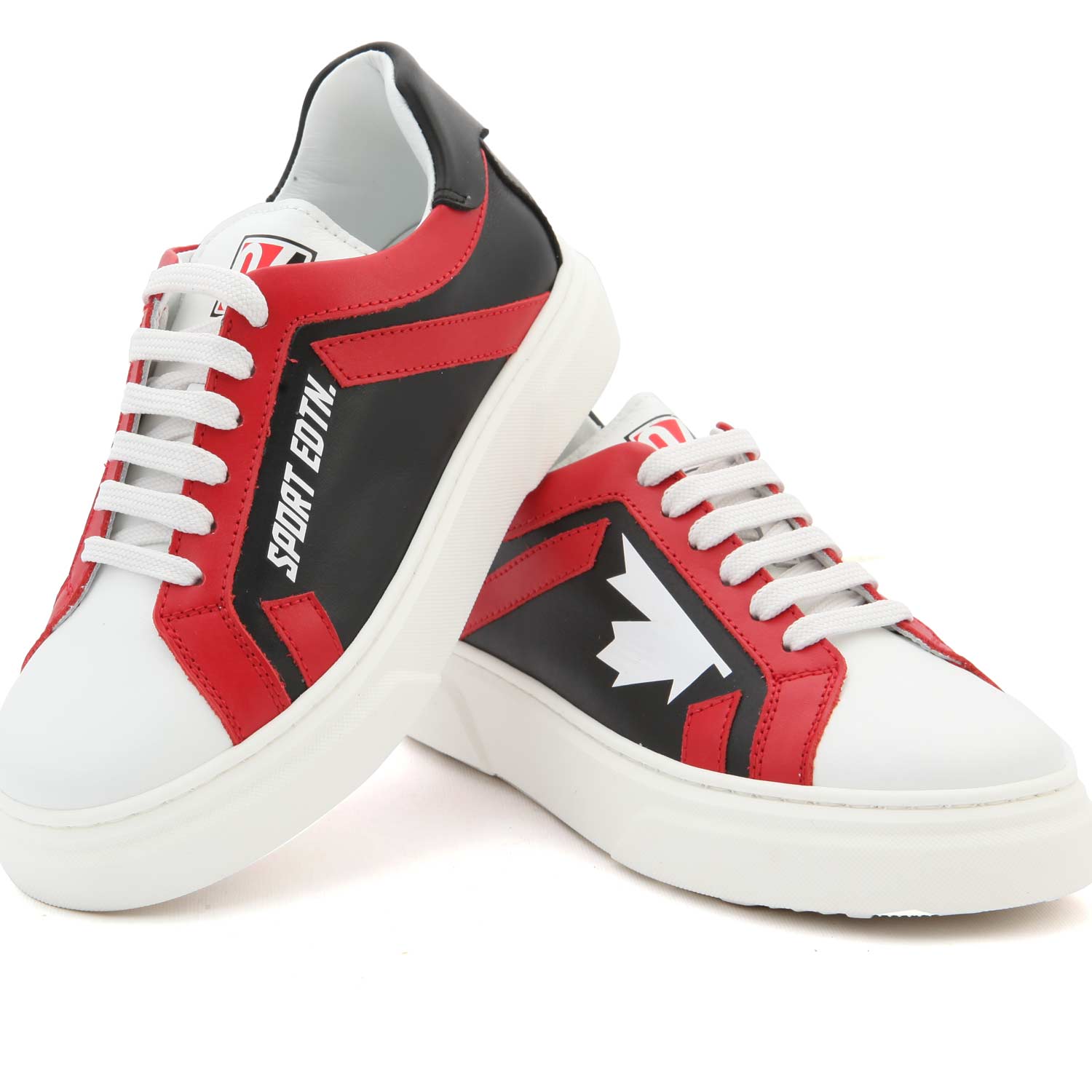 SNEAKERS D2 NERA ROSSA E BIANCA JR E TEEN - annameglio.com abbigliamento moda