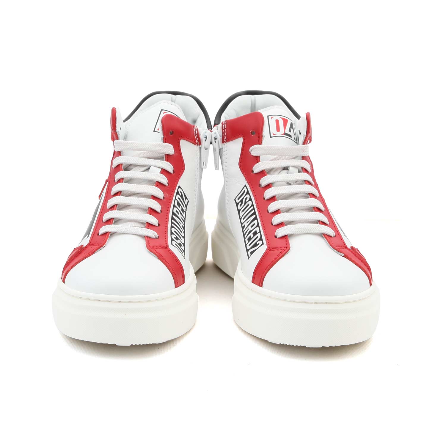 SNEAKER D2 ALTA BIANCA E ROSSA TEENAGER - annameglio.com abbigliamento moda