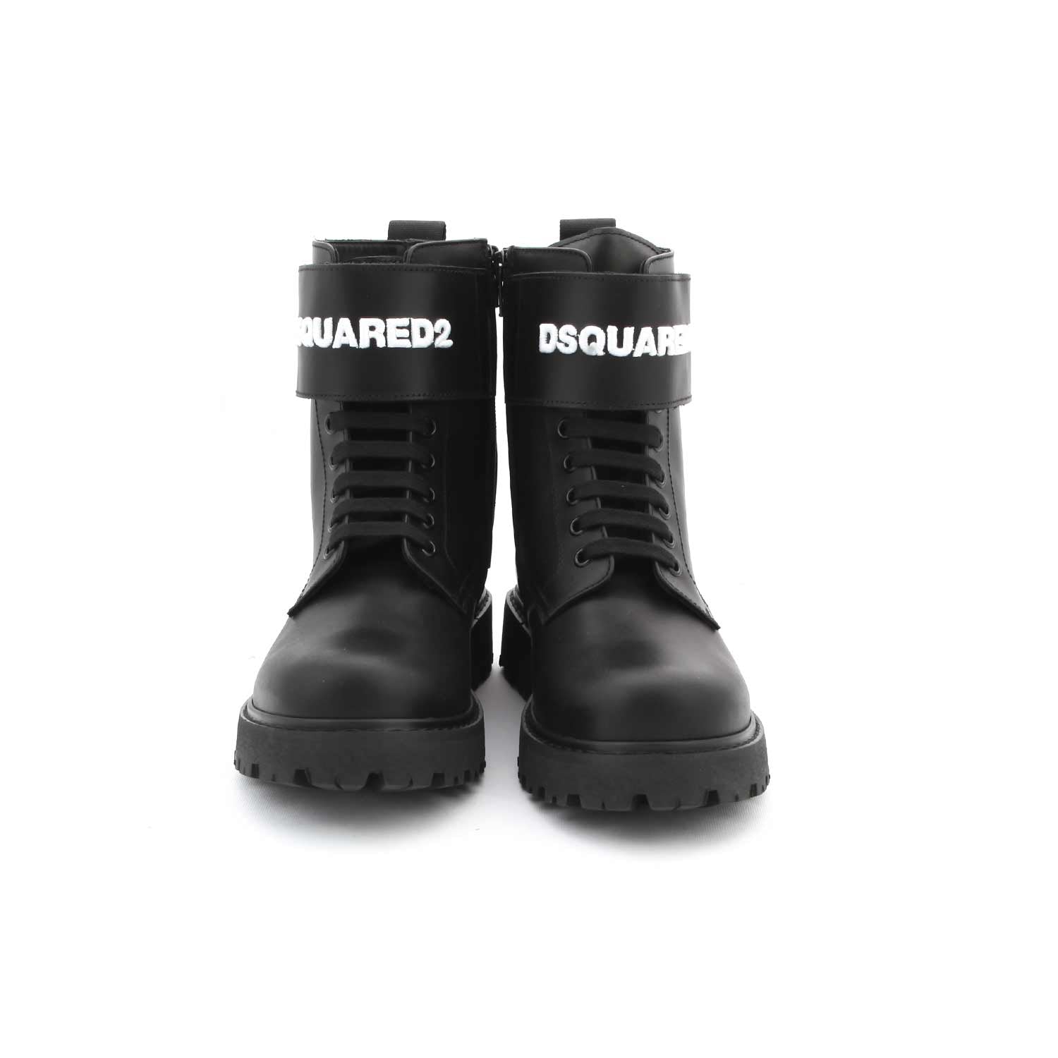 STIVALI UNISEX D2 IN PELLE NERA TEENAGER - annameglio.com abbigliamento moda