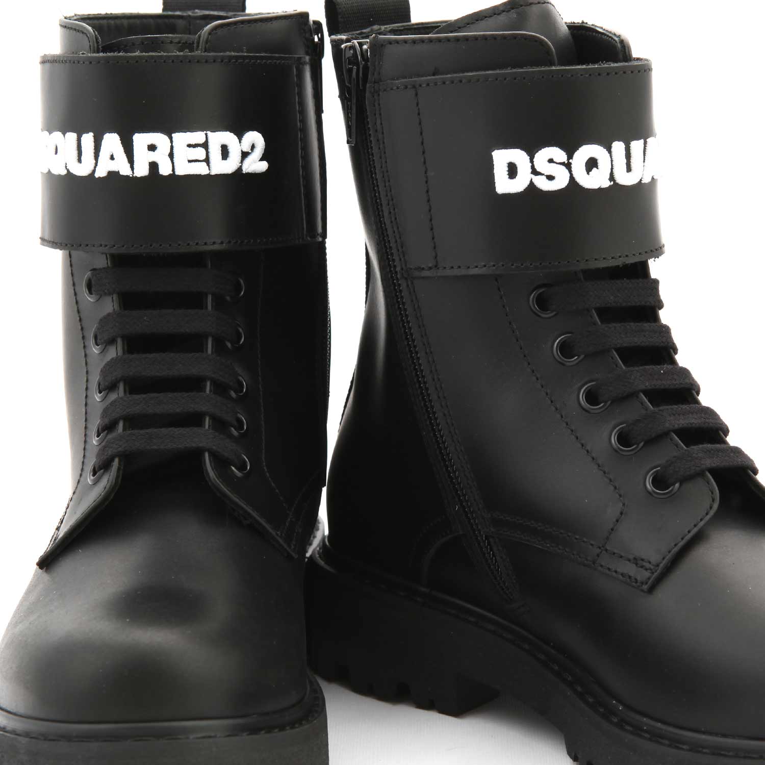 STIVALI UNISEX D2 IN PELLE NERA TEENAGER - annameglio.com abbigliamento moda