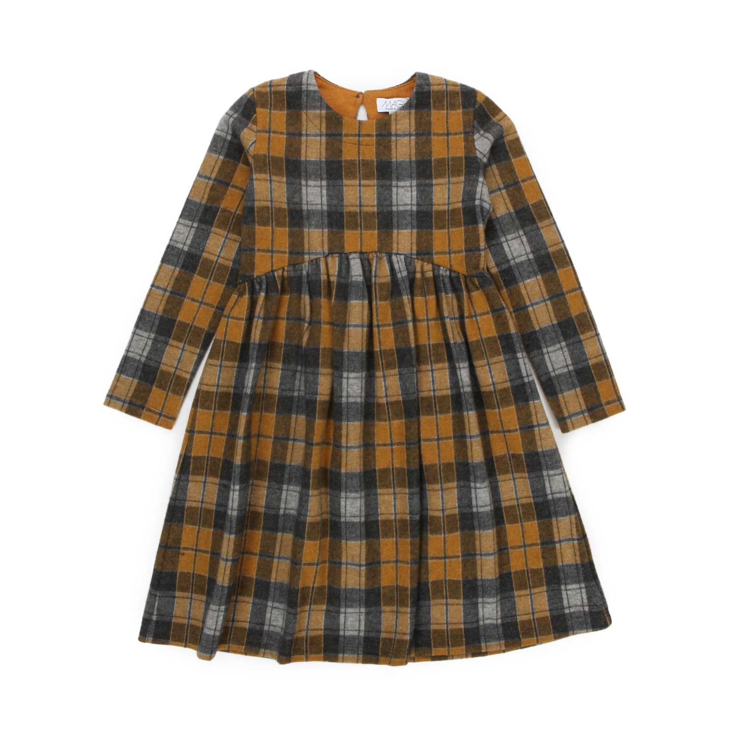 ABITO CHECK GRIGIO E SENAPE BAMBINA - annameglio.com abbigliamento moda