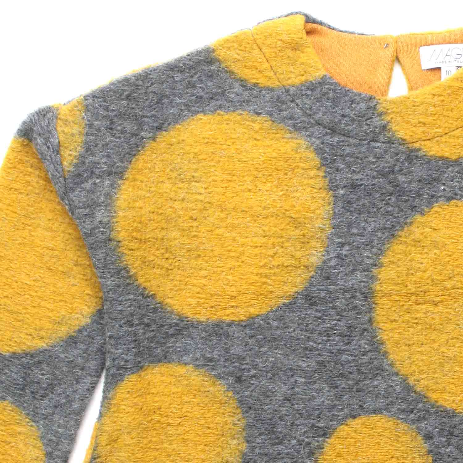 MAGLIA A POIS GRIGIO E SENAPE BAMBINA E TEEN - annameglio.com abbigliamento moda