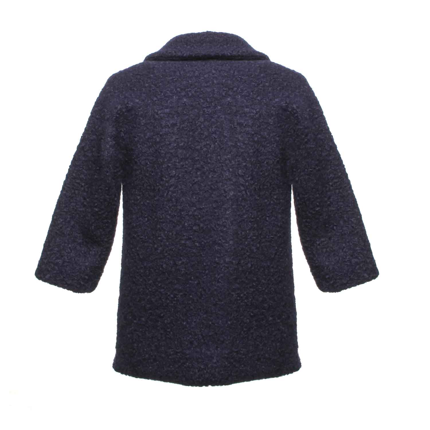 CAPPOTTO BOUCLÈ BLU SCURO BAMBINA E TEEN - annameglio.com abbigliamento moda