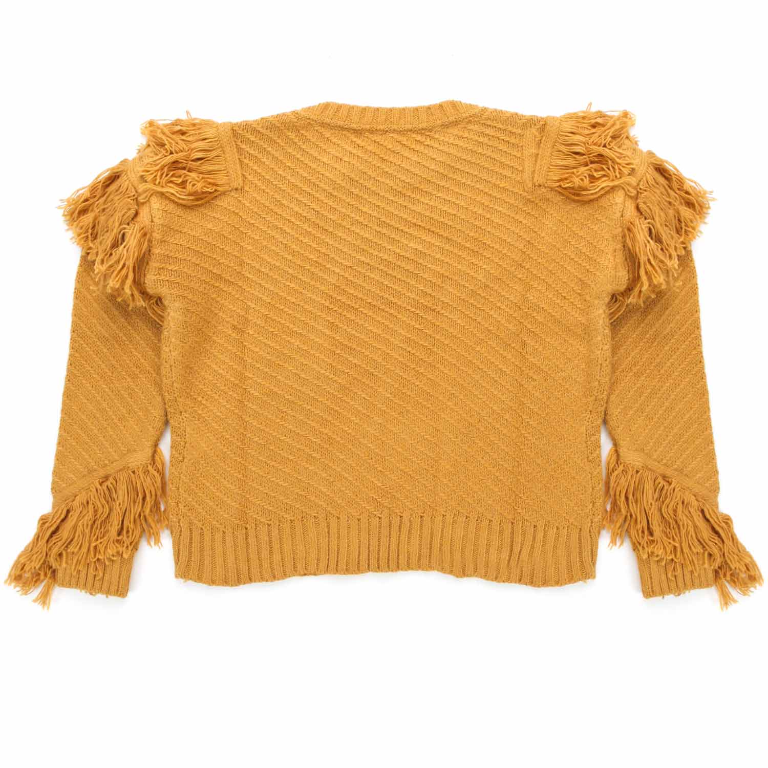 MAGLIONE SFRANGIATO GIALLO SENAPE BAMBINA E TEEN - annameglio.com abbigliamento moda