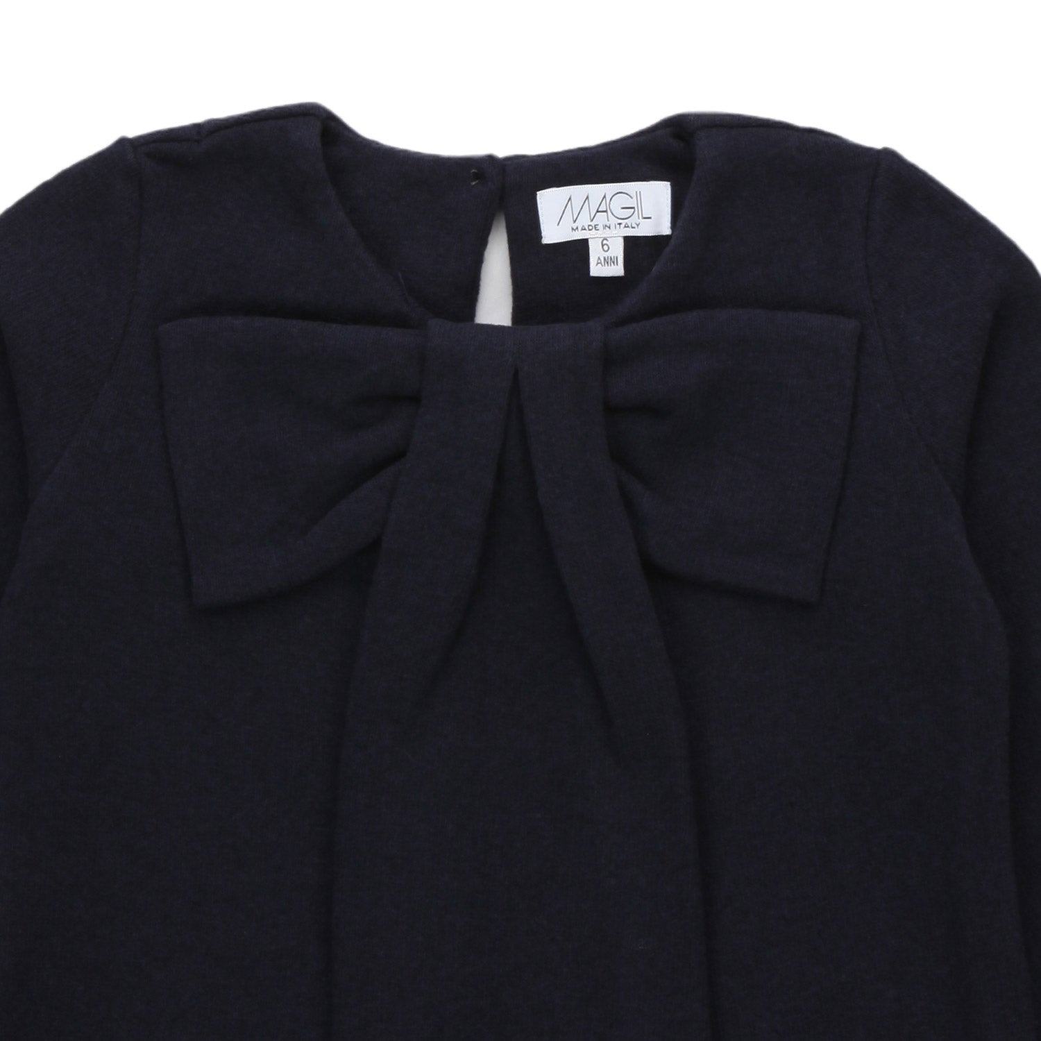 MAGLIA BAMBINA BLU SCURO CON FIOCCO - annameglio.com abbigliamento moda