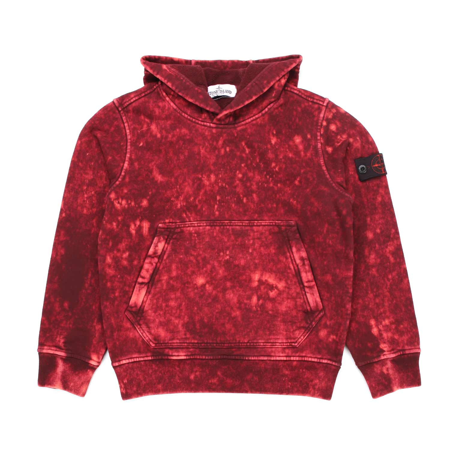 FELPA ROSSO BLEACHED CON CAPPUCCIO BAMBINO E TEEN - annameglio.com abbigliamento moda
