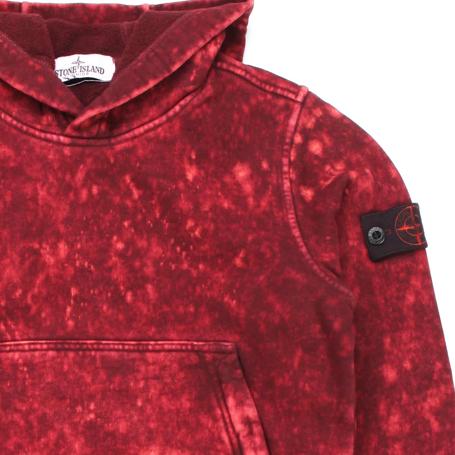 FELPA ROSSO BLEACHED CON CAPPUCCIO BAMBINO E TEEN - annameglio.com abbigliamento moda