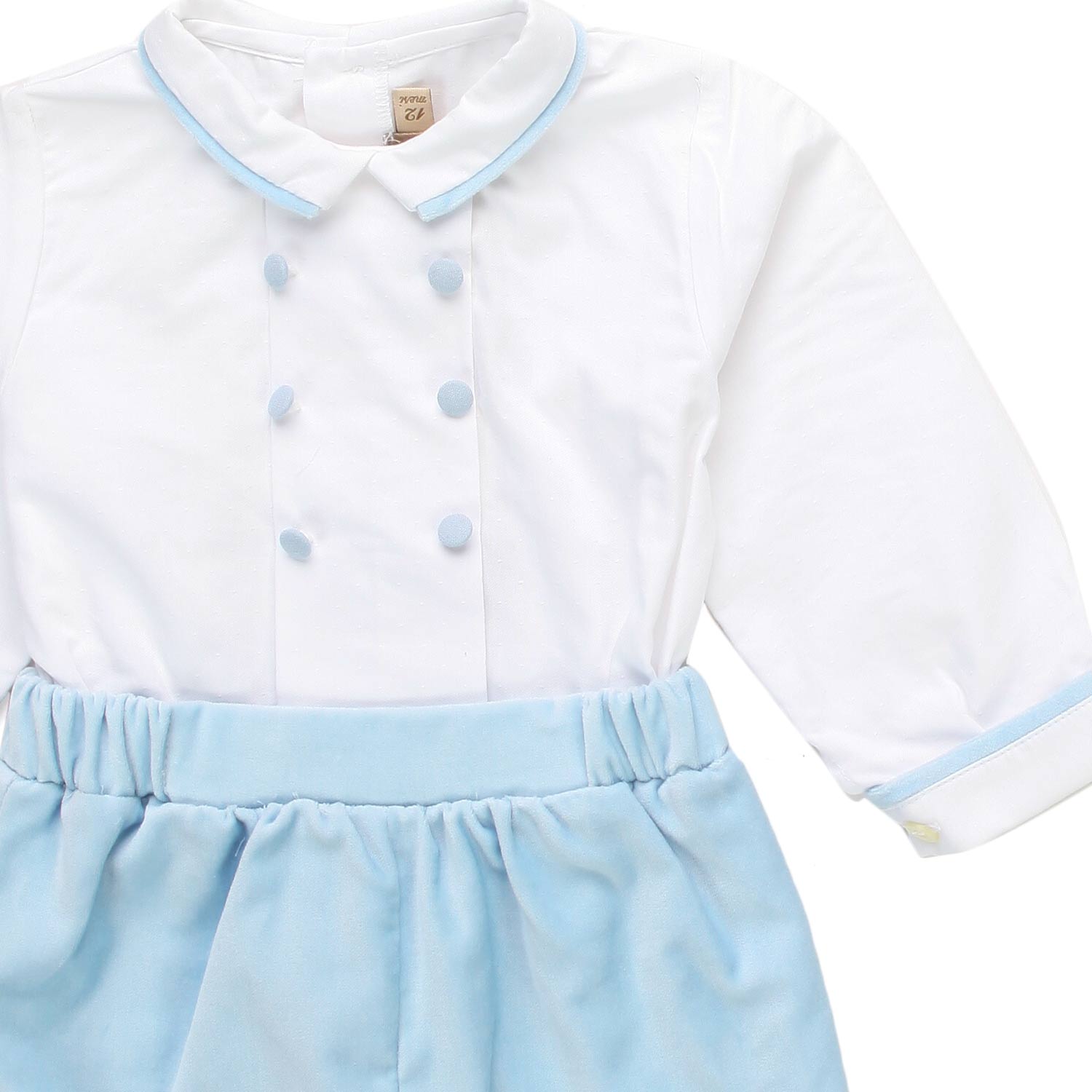 COMPLETINO BIANCO E CELESTE BAMBINO E NEONATO - annameglio.com abbigliamento moda