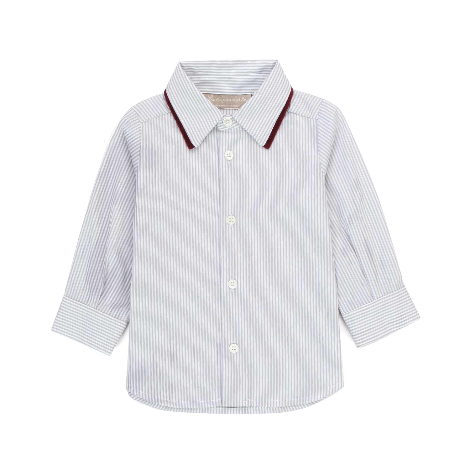 CAMICIA BIANCA E GRIGIA A RIGHE PER BIMBO - annameglio.com abbigliamento moda