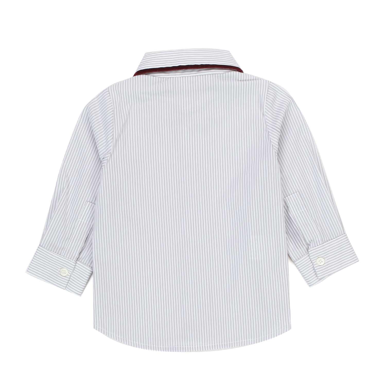 CAMICIA BIANCA E GRIGIA A RIGHE PER BIMBO - annameglio.com abbigliamento moda