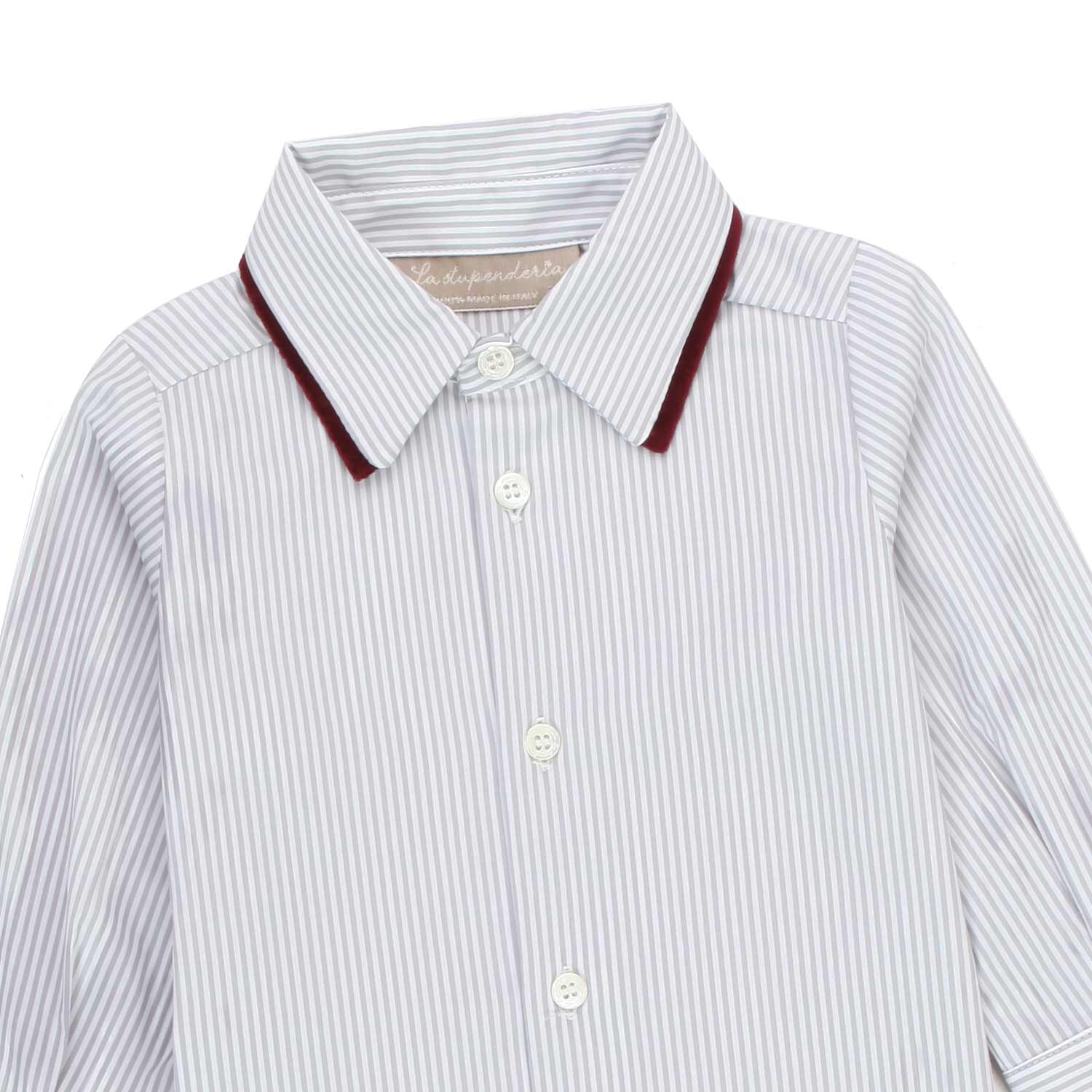 CAMICIA BIANCA E GRIGIA A RIGHE PER BIMBO - annameglio.com abbigliamento moda