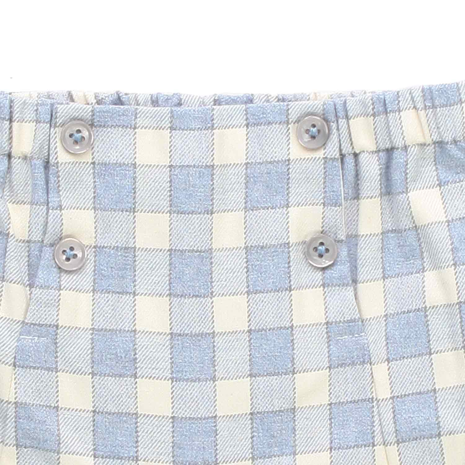 BERMUDA BIANCO E CELESTE A QUADRI NEONATO - annameglio.com abbigliamento moda