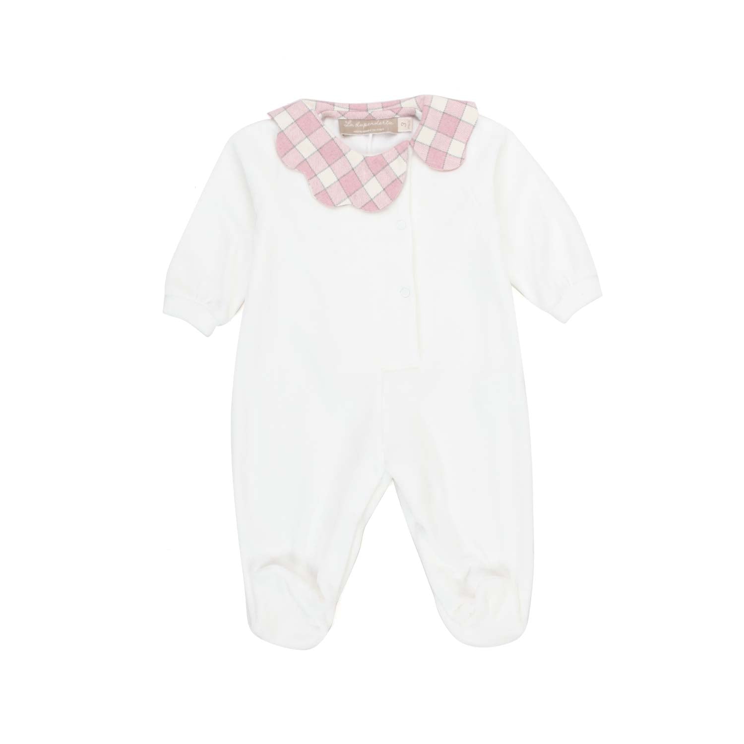 TUTINA BIANCA CON COLLETTO ROSA PER NEONATA - annameglio.com abbigliamento moda