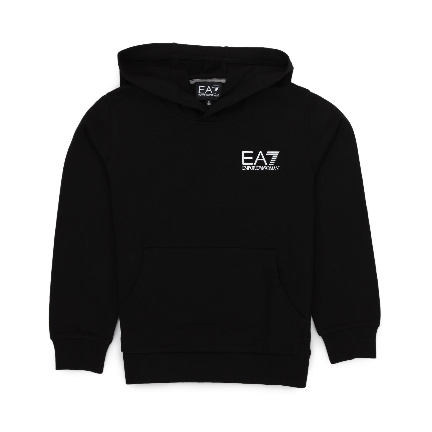 FELPA EA7 NERA CON CAPPUCCIO BAMBINO E TEENAGER - annameglio.com abbigliamento moda