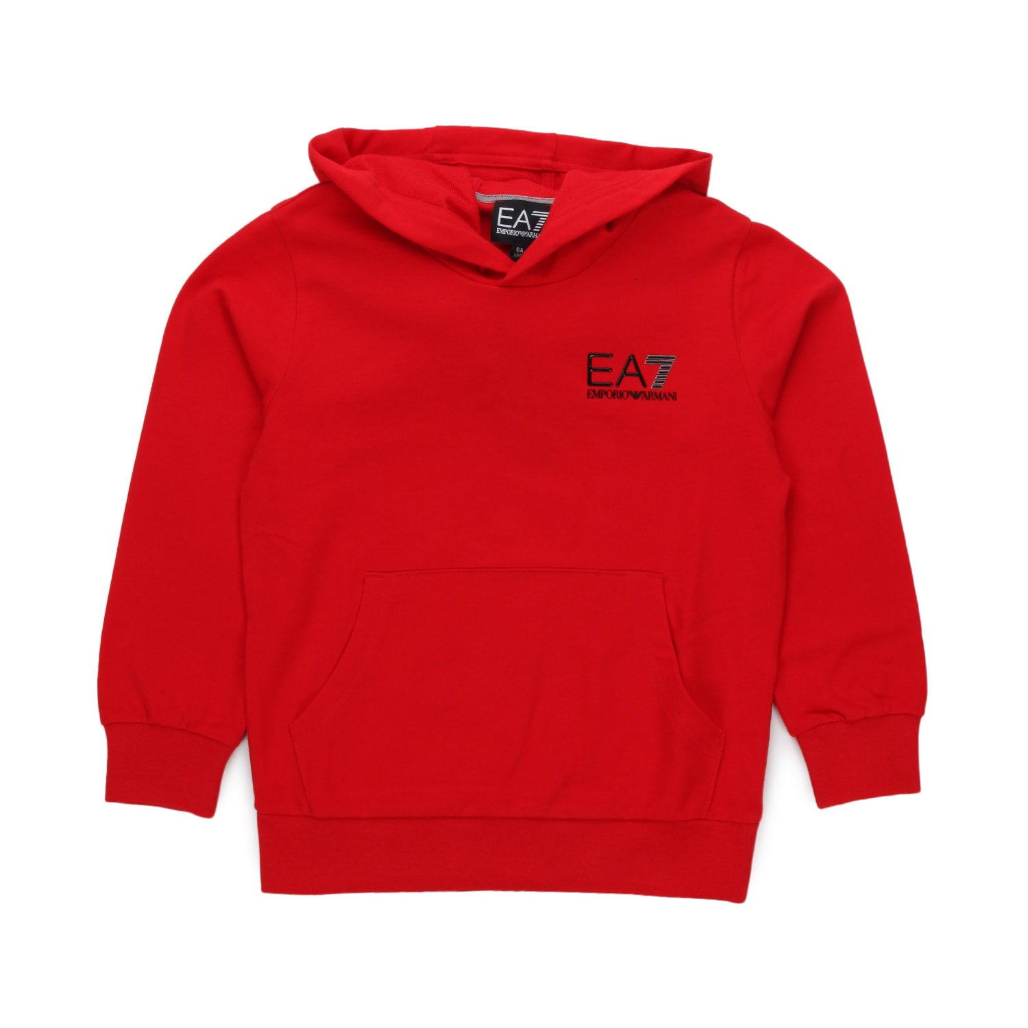 FELPA EA7 ROSSA CON CAPPUCCIO BAMBINO E TEENAGER - annameglio.com abbigliamento moda