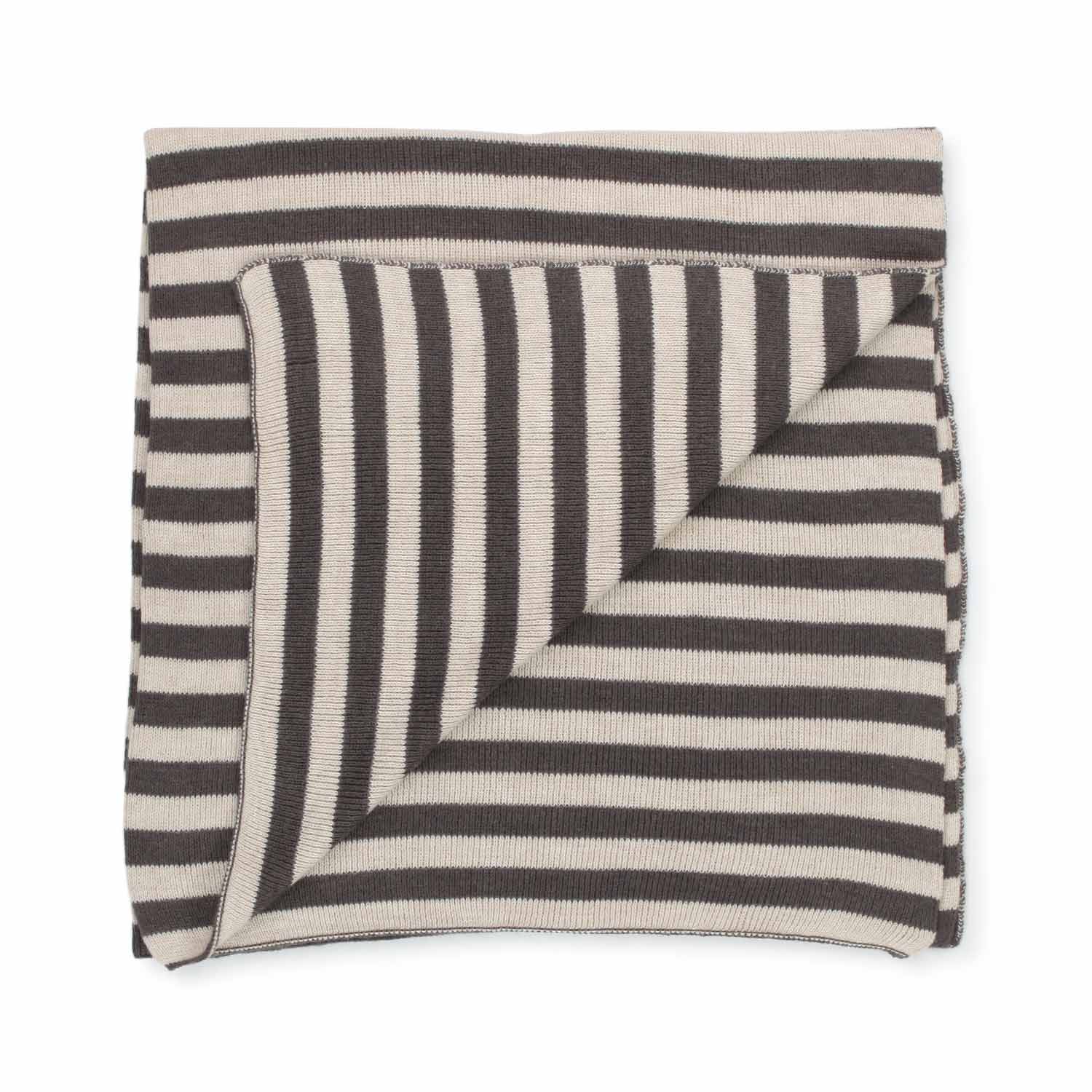 COPERTA A RIGHE PANNA E GRIGIO BABY UNISEX - annameglio.com abbigliamento moda