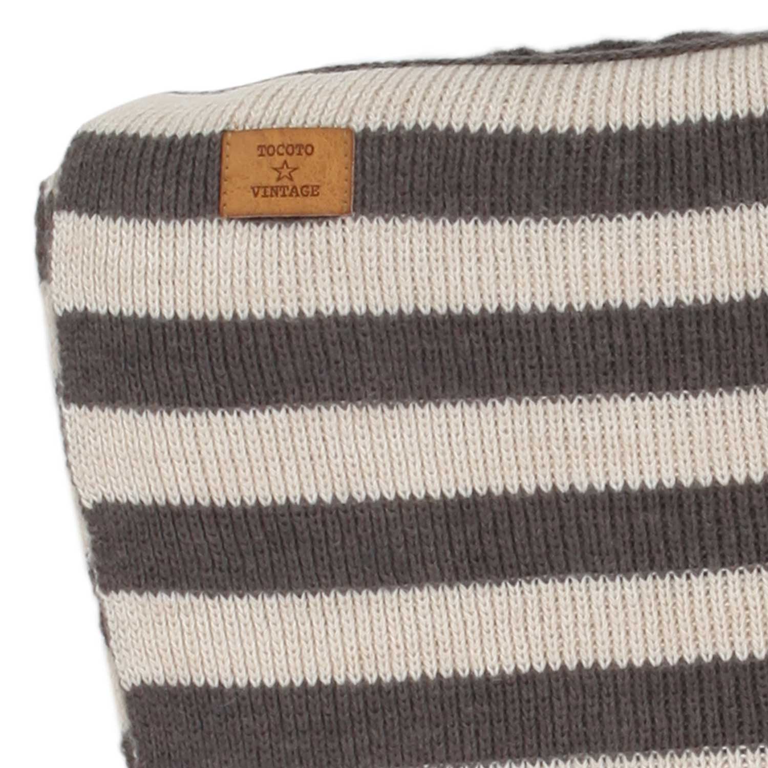 COPERTA A RIGHE PANNA E GRIGIO BABY UNISEX - annameglio.com abbigliamento moda