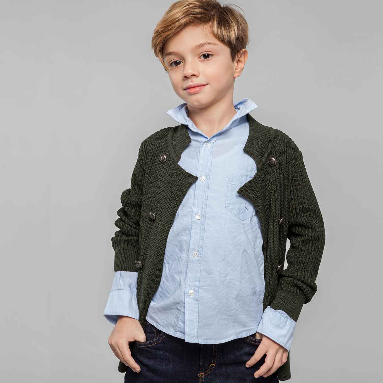 CARDIGAN VERDE BAMBINO TEEN - annameglio.com abbigliamento moda