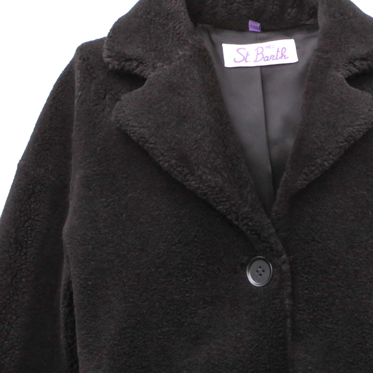 GIACCA NERA GIRL ECO-PELLICCIA - annameglio.com abbigliamento moda