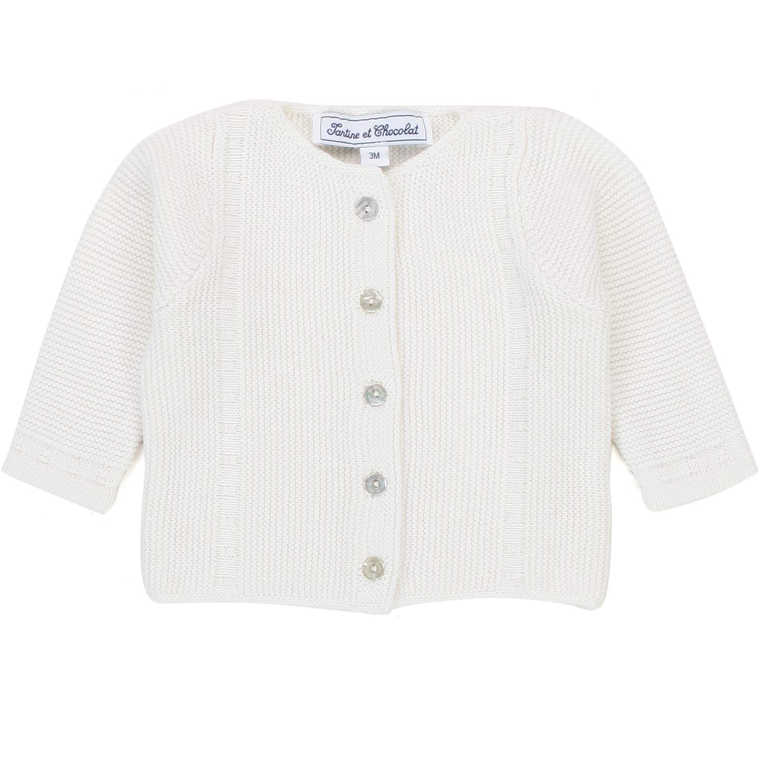 CARDIGAN CERIMONIA BIANCO CALDO NEONATA - annameglio.com abbigliamento moda