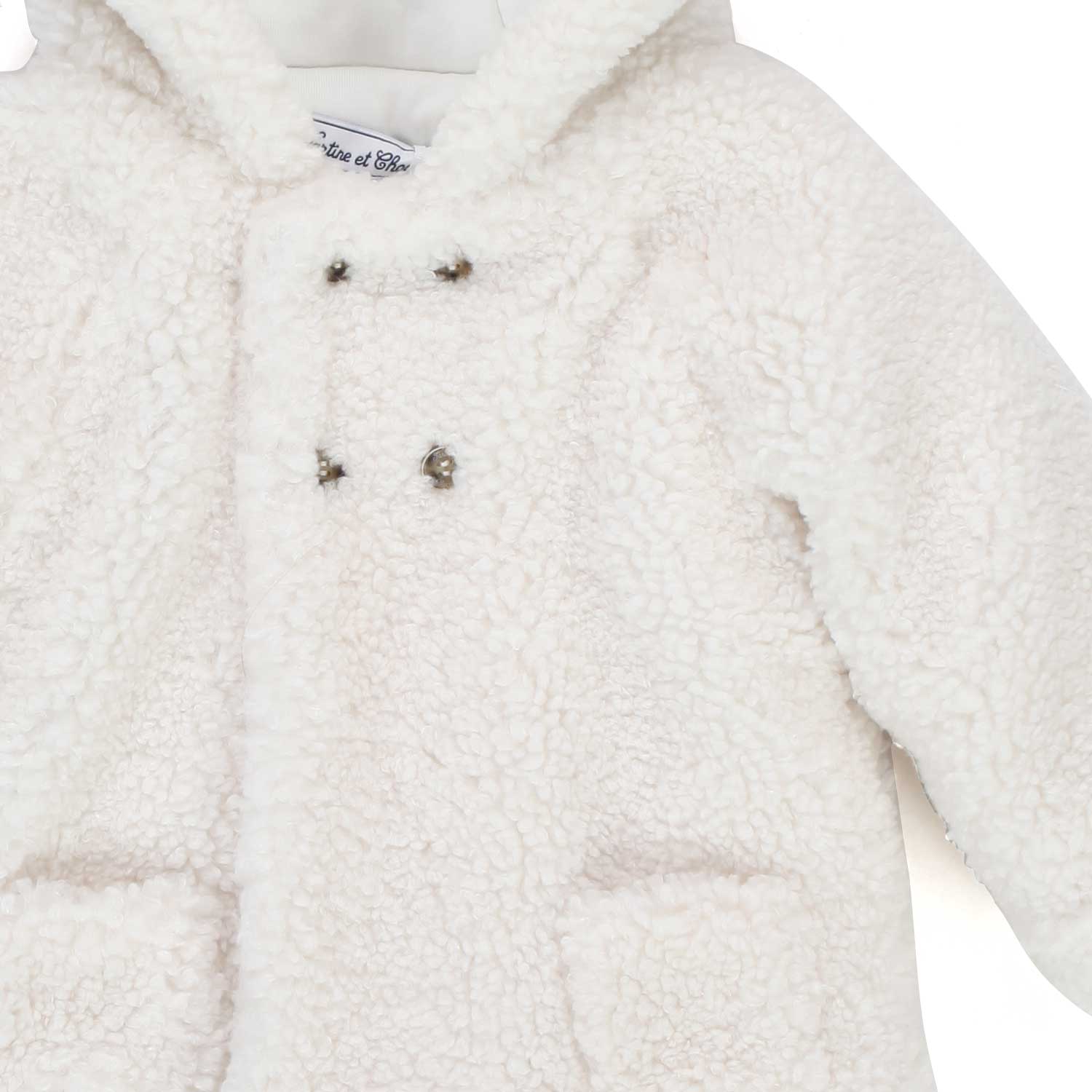 CAPPOTTINO BABY BIANCO IN ECO-SHEARLING - annameglio.com abbigliamento moda