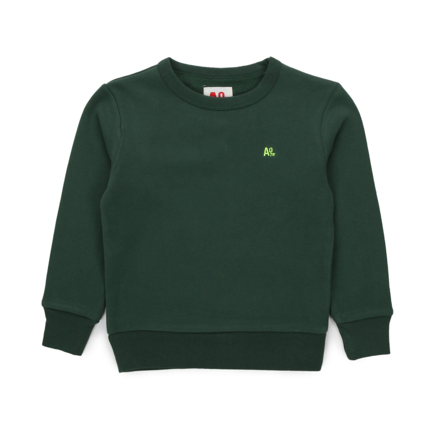 FELPA VERDE SCURO CON RICAMO BAMBINO - annameglio.com abbigliamento moda