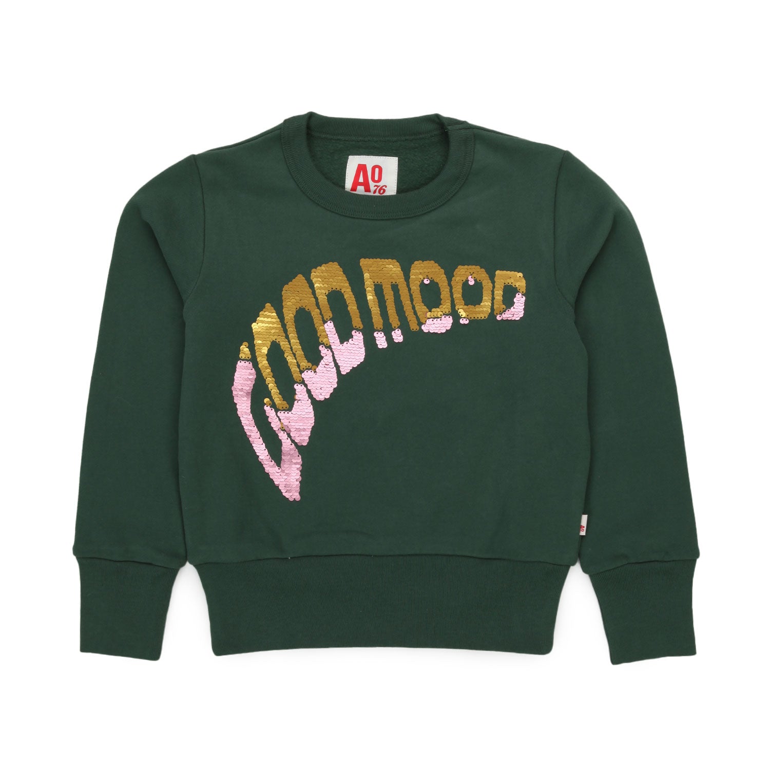 FELPA VERDE CON PAILLETTES GIRL - annameglio.com abbigliamento moda