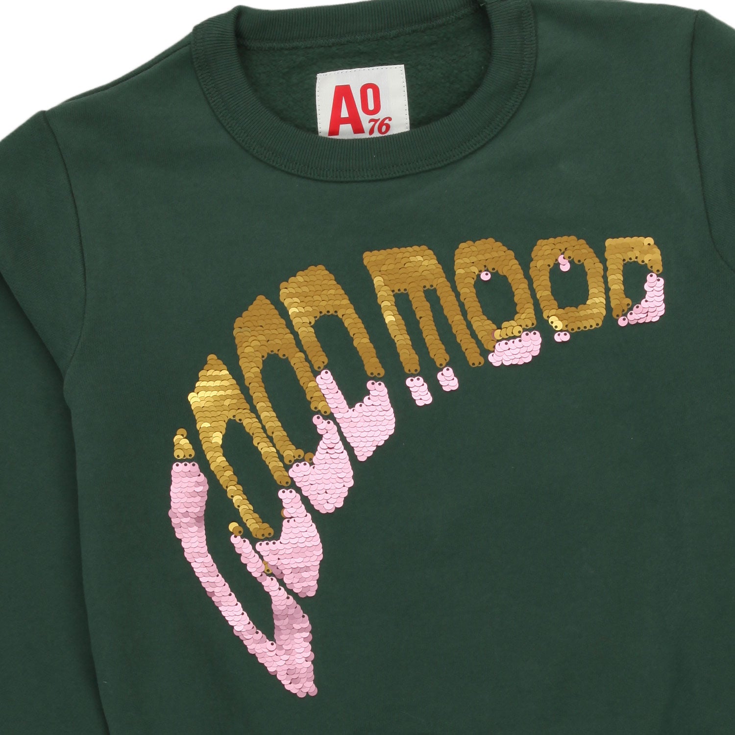 FELPA VERDE CON PAILLETTES GIRL - annameglio.com abbigliamento moda