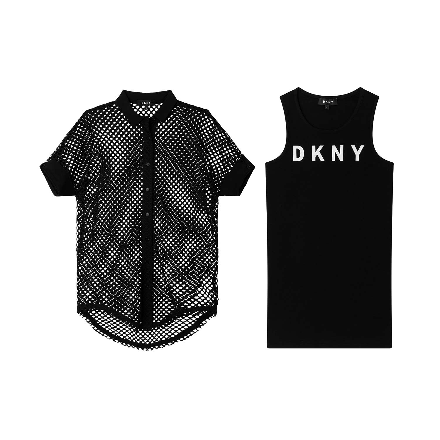 ABITO NERO 2 IN 1 CON MAGLIA A RETE BAMBINA E TEEN - annameglio.com abbigliamento moda