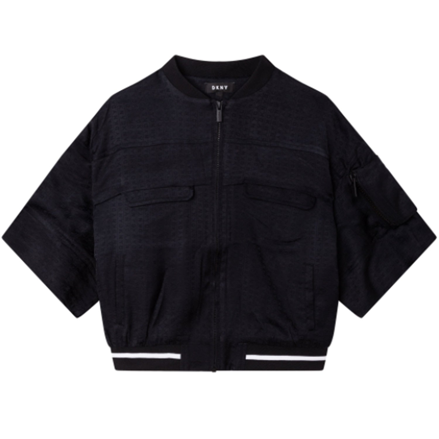 BOMBER NERO CON LOGHI JACQUARD BAMBINA E TEEN - annameglio.com abbigliamento moda