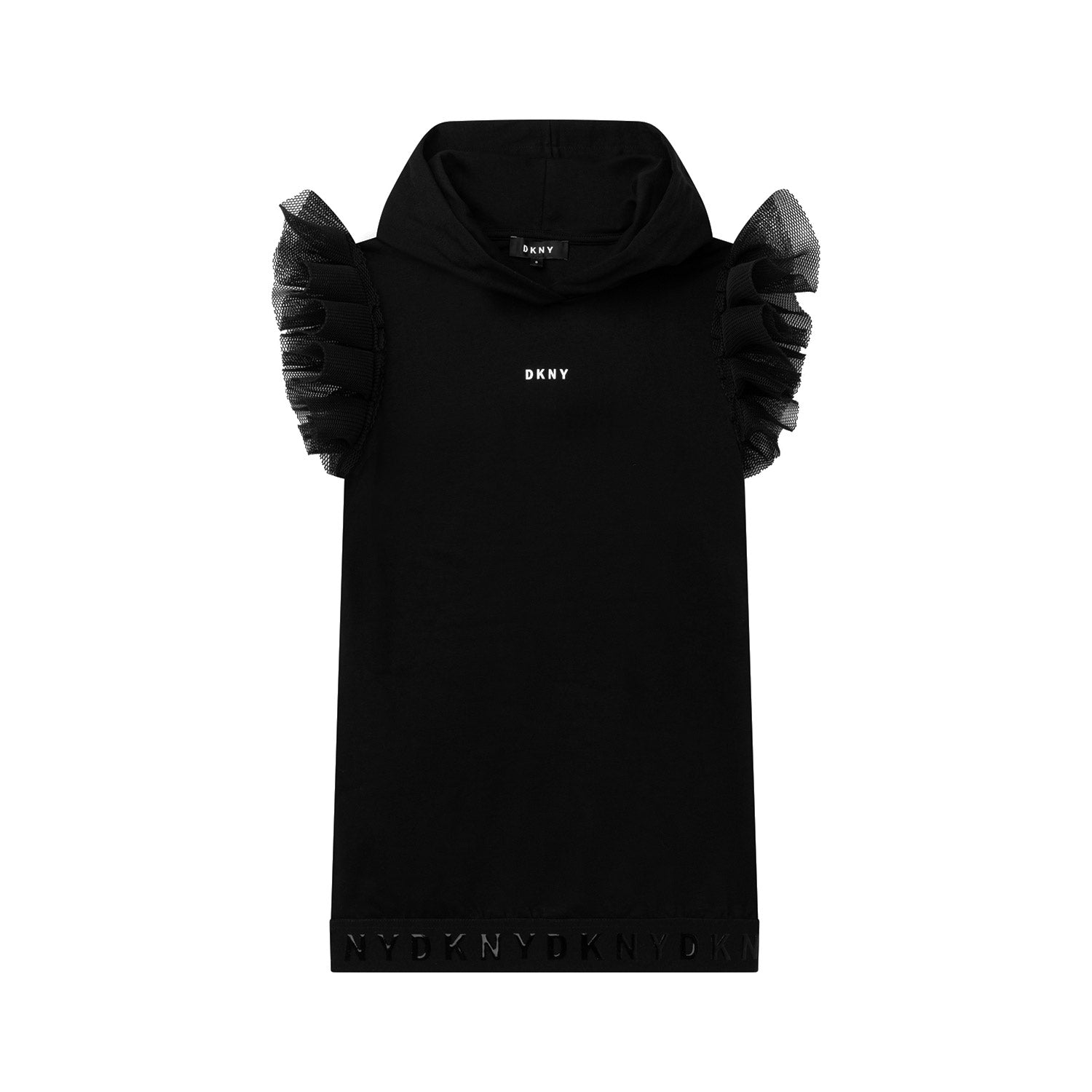 VESTITO HOODIE IN FELPA NERO BAMBINA E TEEN - annameglio.com abbigliamento moda