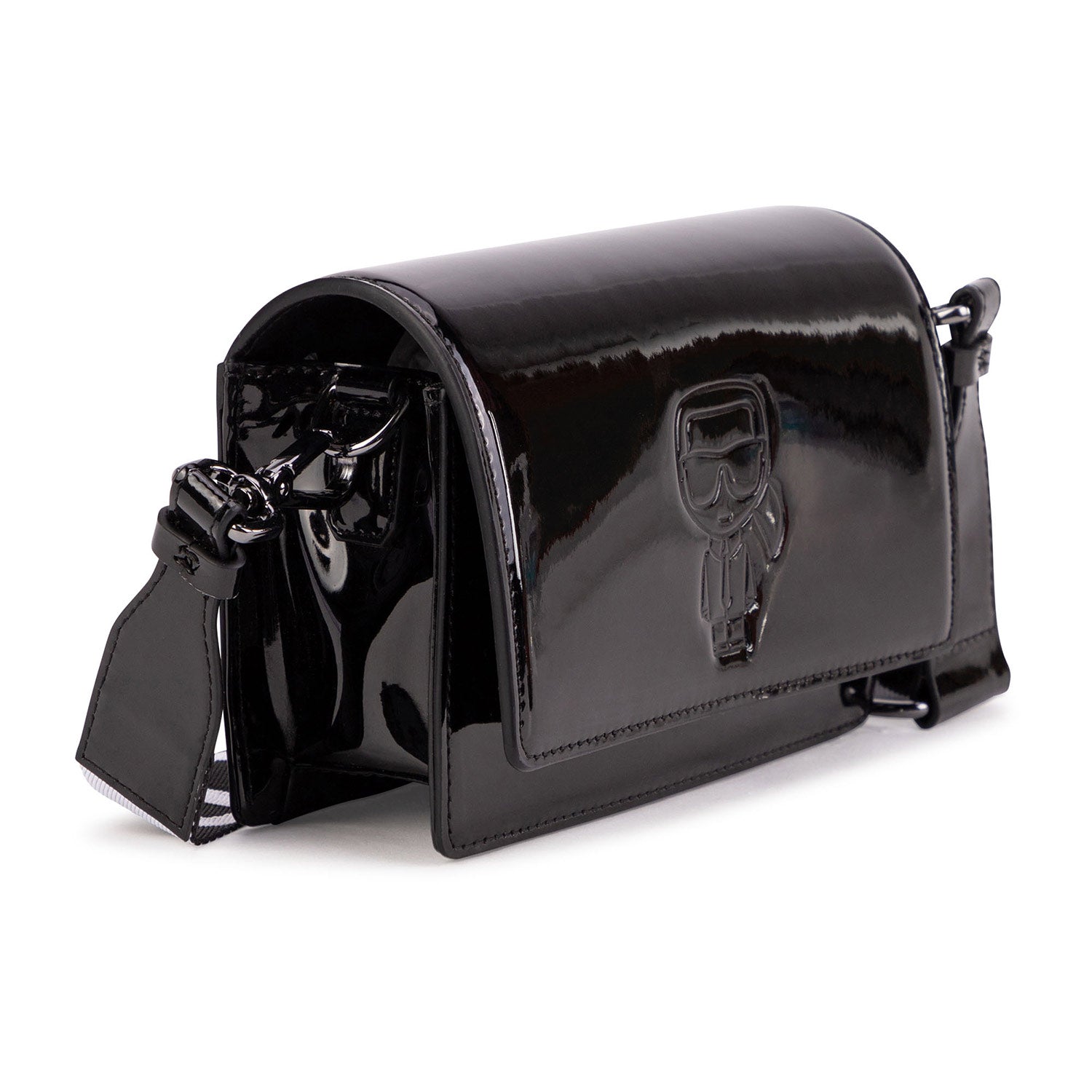 BORSETTA IKONIK A SPALLA NERO LUCIDO - annameglio.com abbigliamento moda