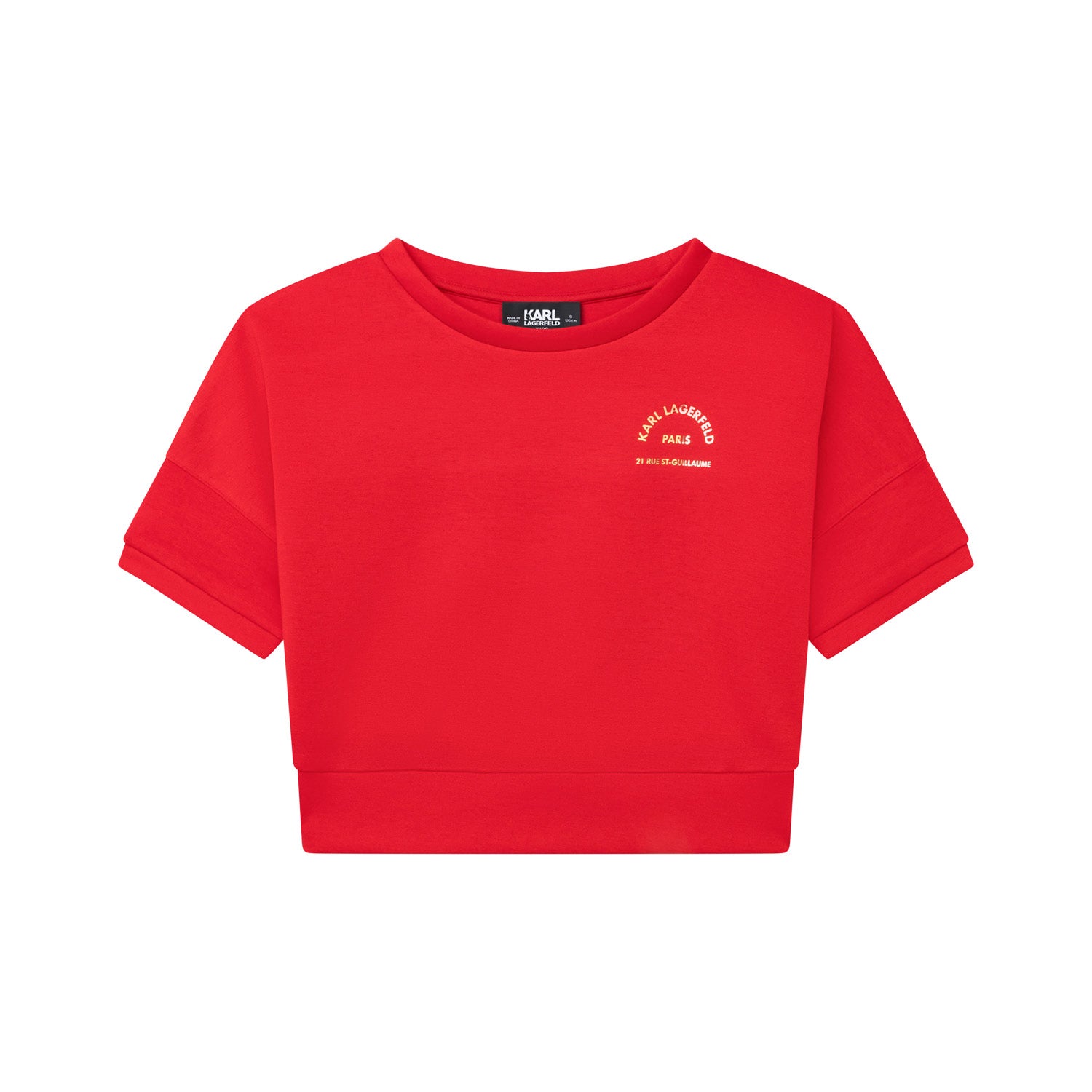 FELPA CROPPED ROSSA E ORO BAMBINA E TEEN - annameglio.com abbigliamento moda