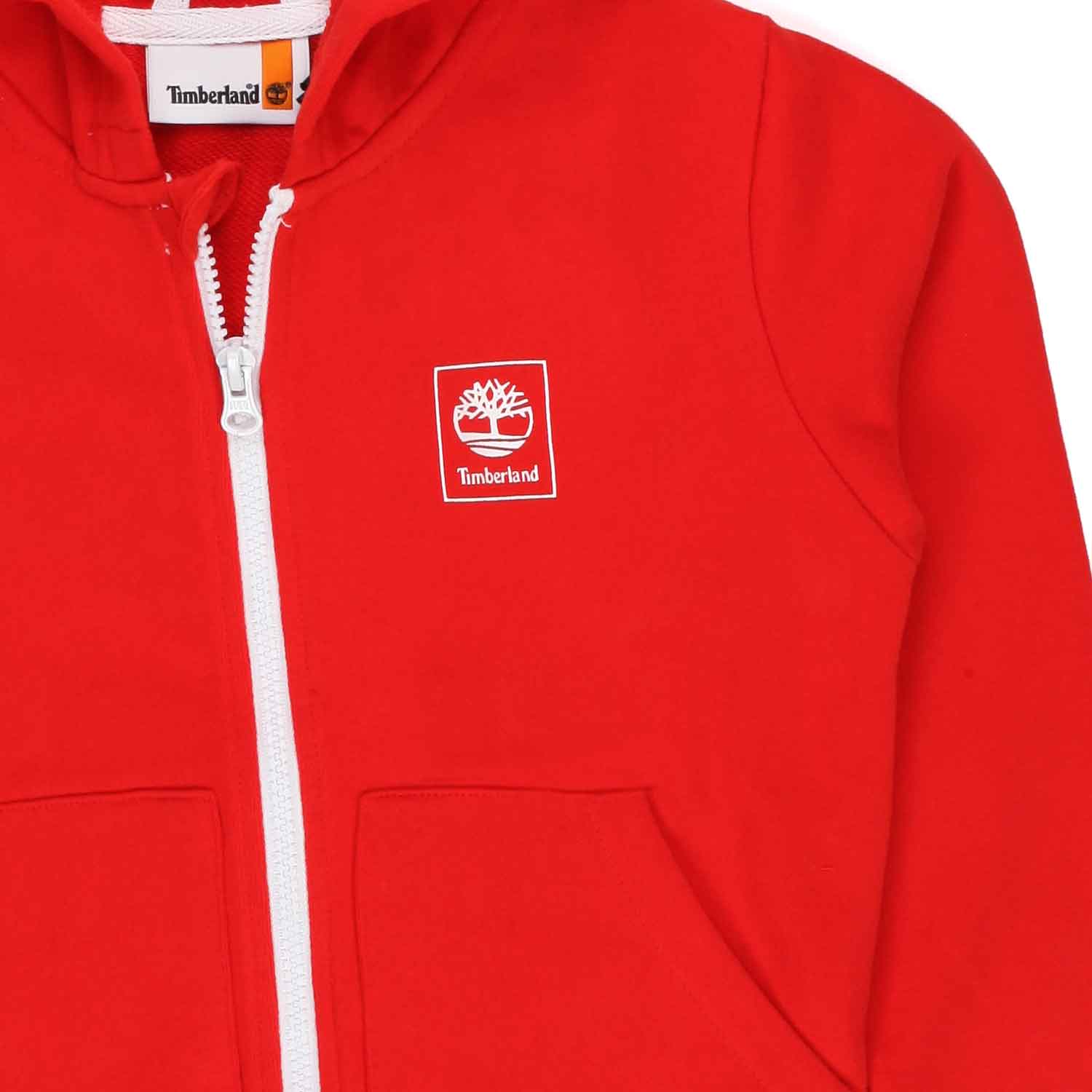 FELPA HOODIE ROSSA CON ZIP BAMBINO E TEEN - annameglio.com abbigliamento moda