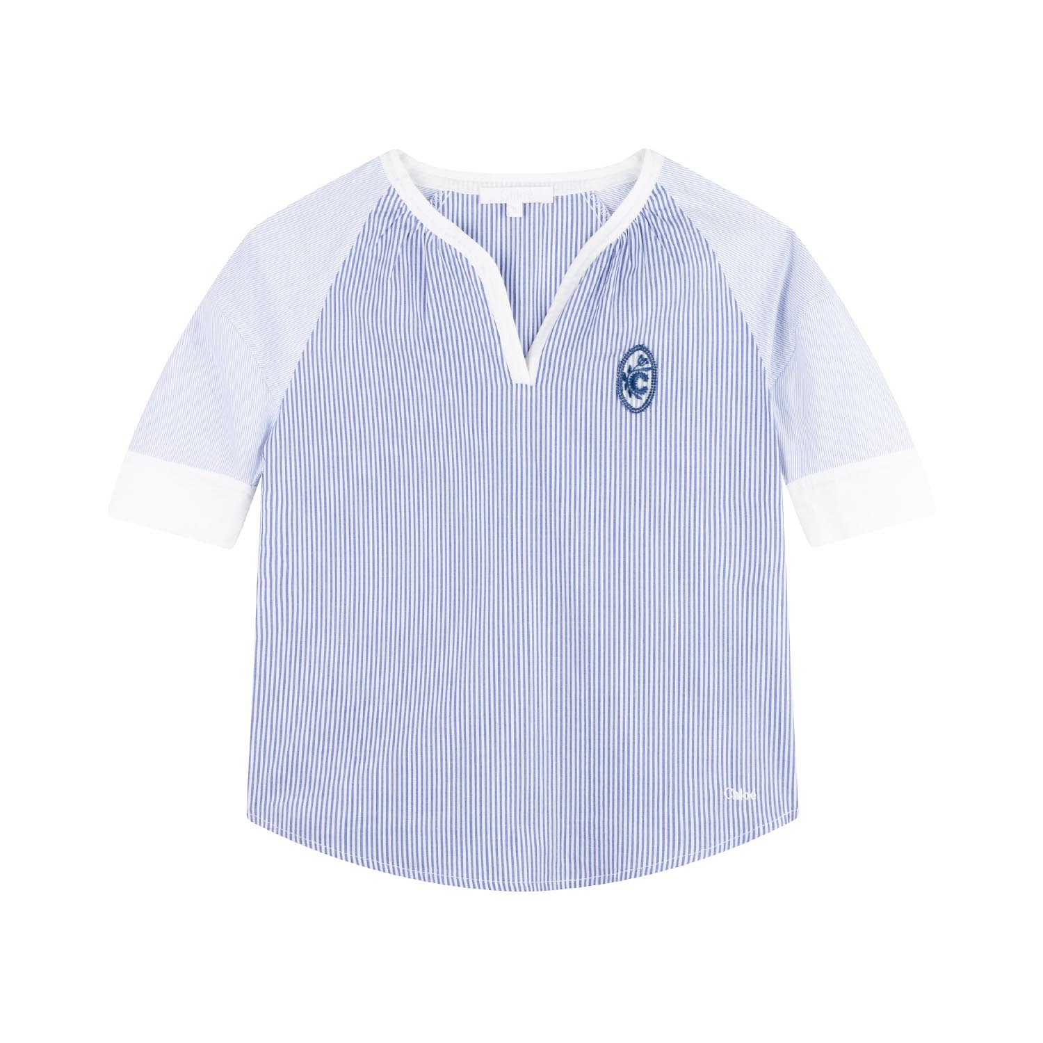 BLUSA AZZURRA A RIGHE BAMBINA E TEEN - annameglio.com abbigliamento moda