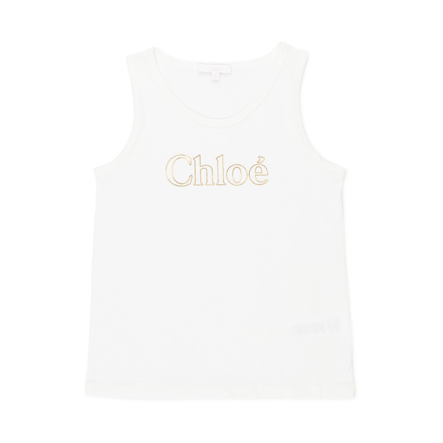 CANOTTA BIANCA CON LOGO ORO BAMBINA E TEEN - annameglio.com abbigliamento moda