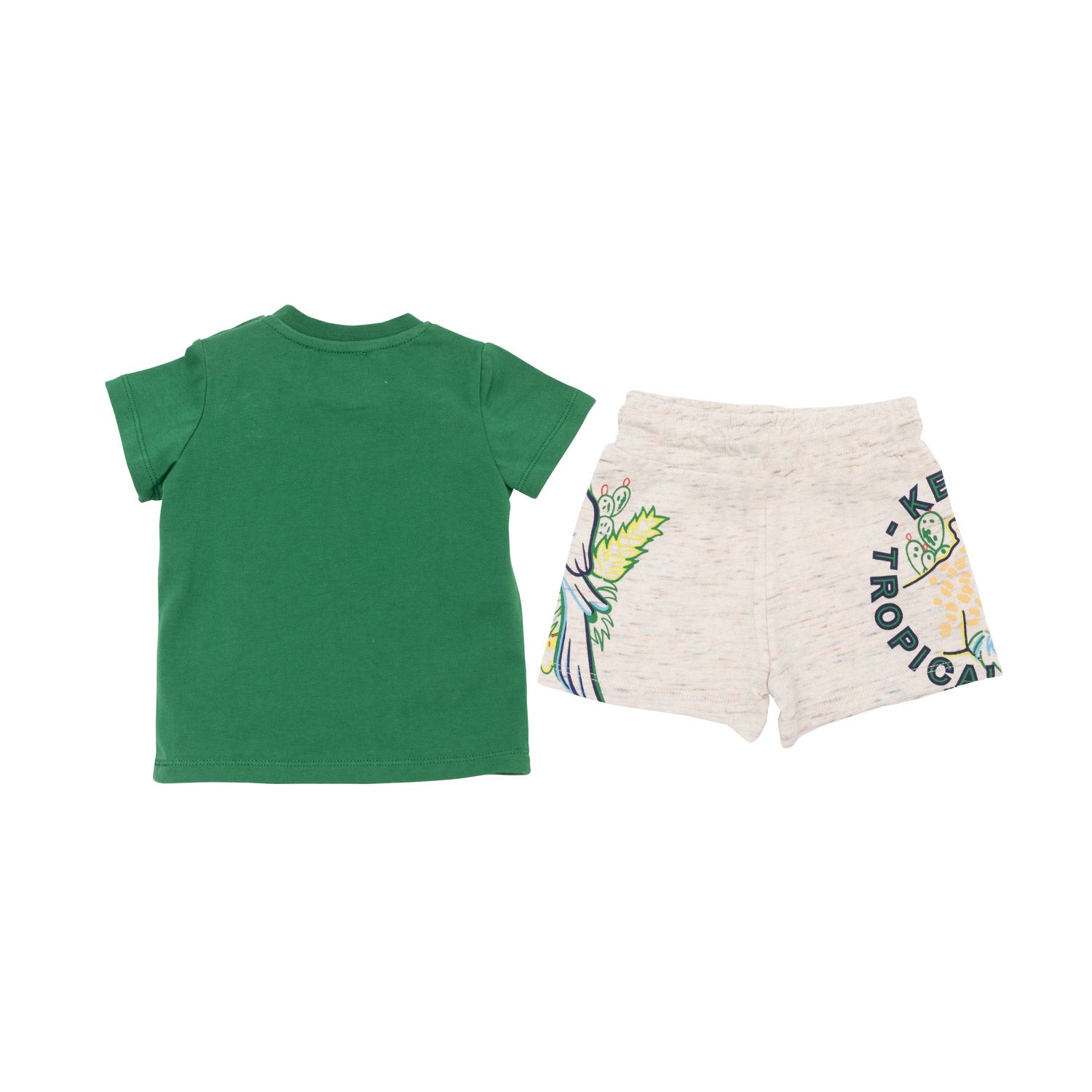 T-SHIRT VERDE CON SHORTS ECRU BAMBINO BABY - annameglio.com abbigliamento moda