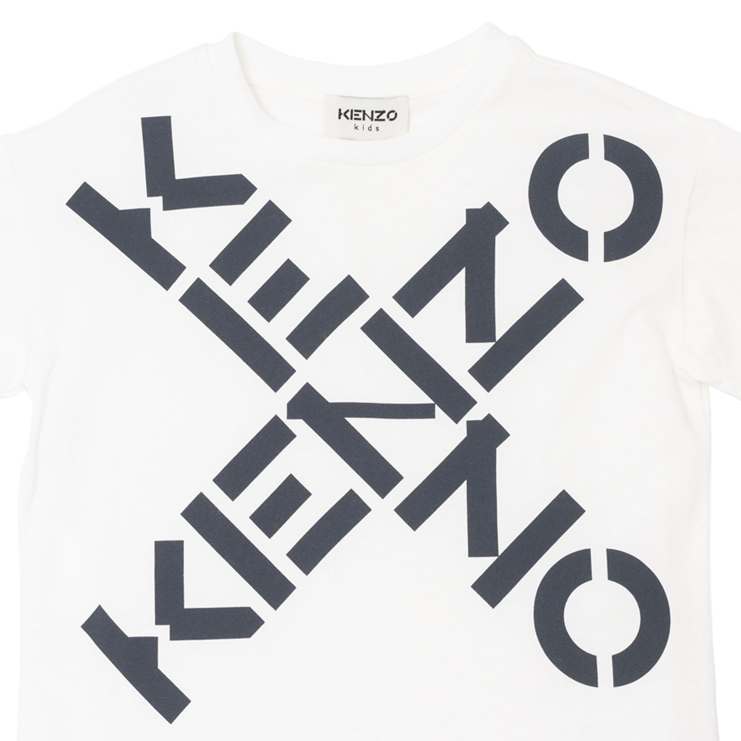 T-SHIRT BIANCA CON LOGHI BLU BAMBINO - annameglio.com abbigliamento moda