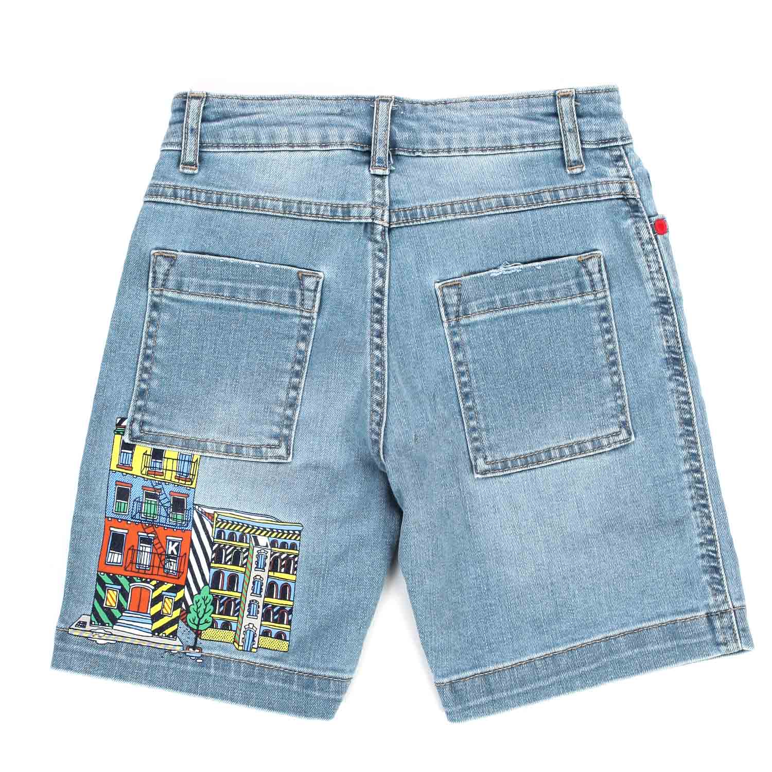 PANTALONCINO DENIM CON STAMPE BAMBINO - annameglio.com abbigliamento moda