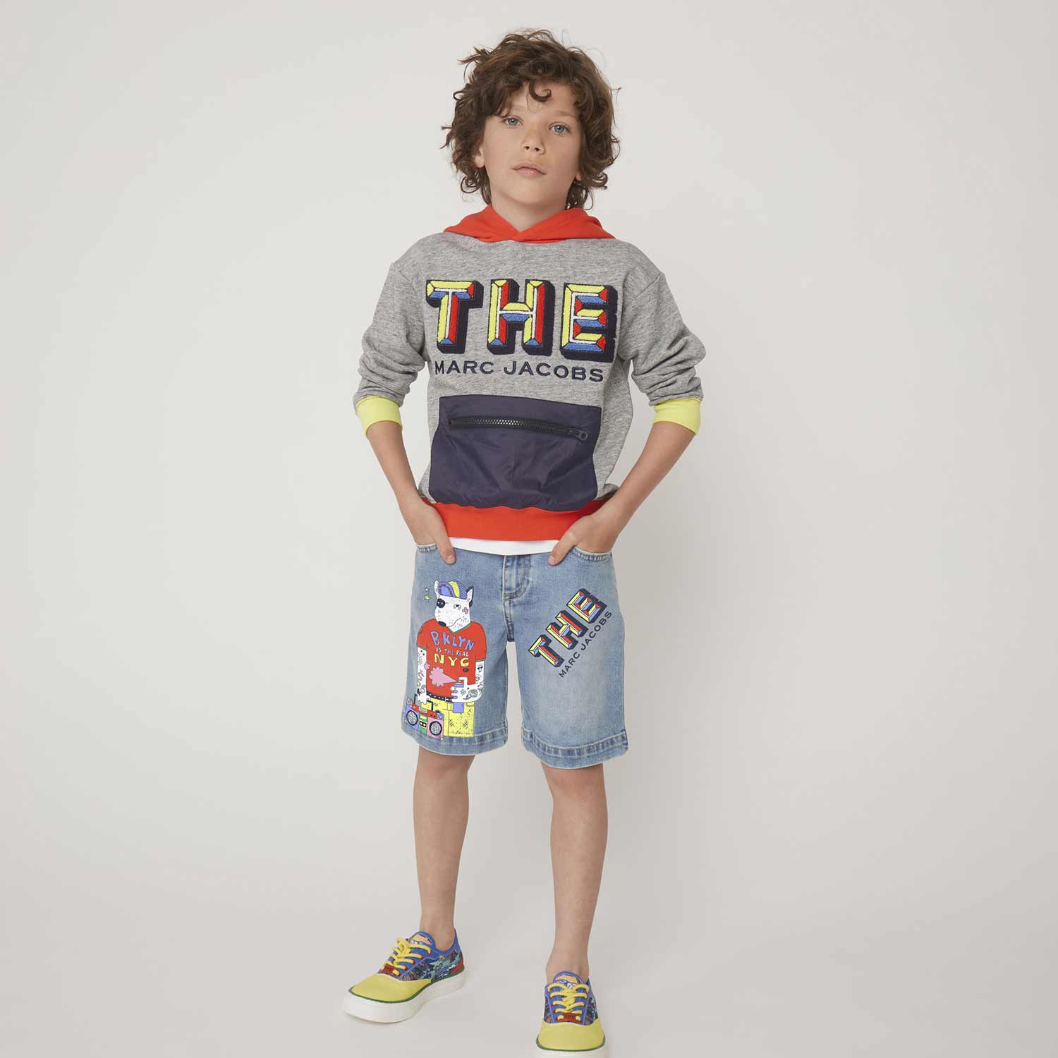 PANTALONCINO DENIM CON STAMPE BAMBINO - annameglio.com abbigliamento moda