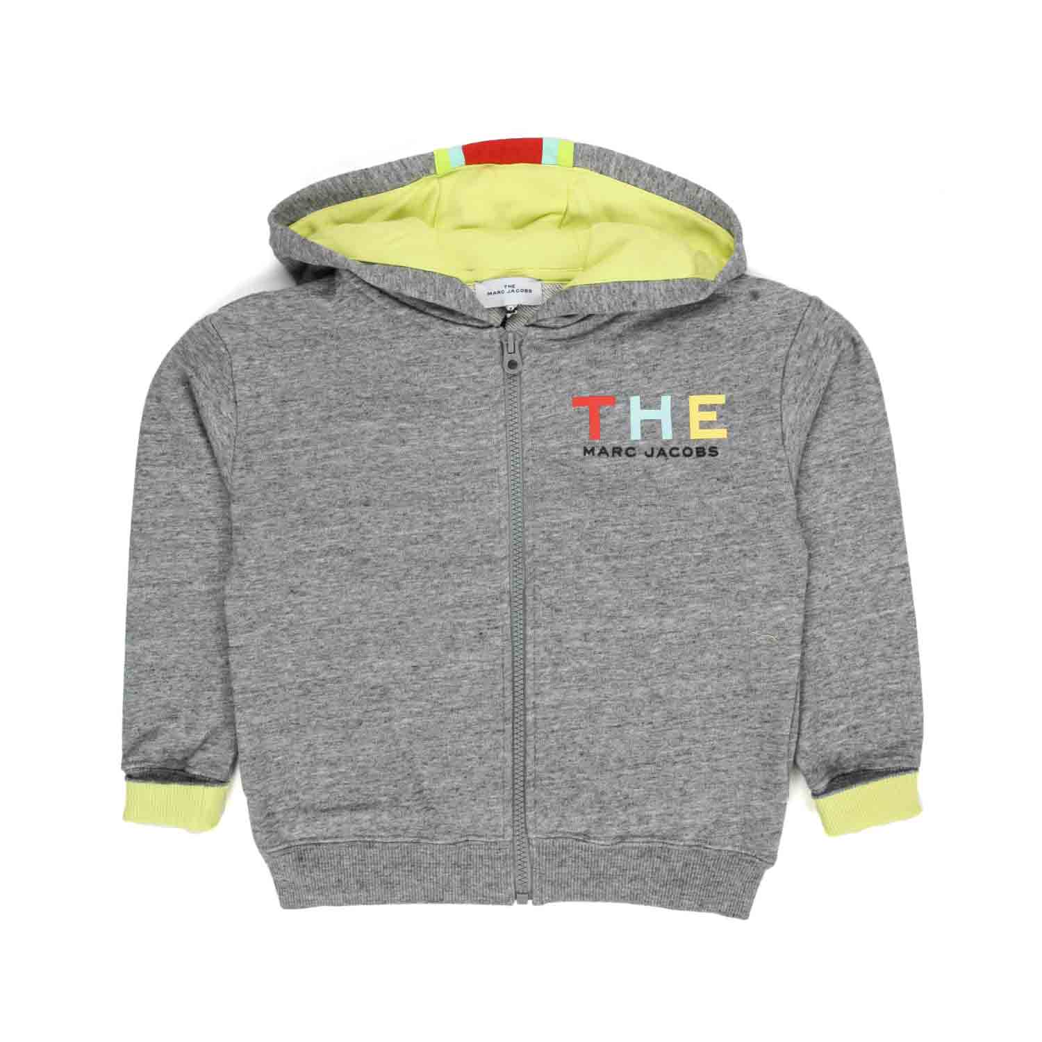 FELPA HOODIE GRIGIA E GIALLO FLUO BAMBINO E TEEN - annameglio.com abbigliamento moda