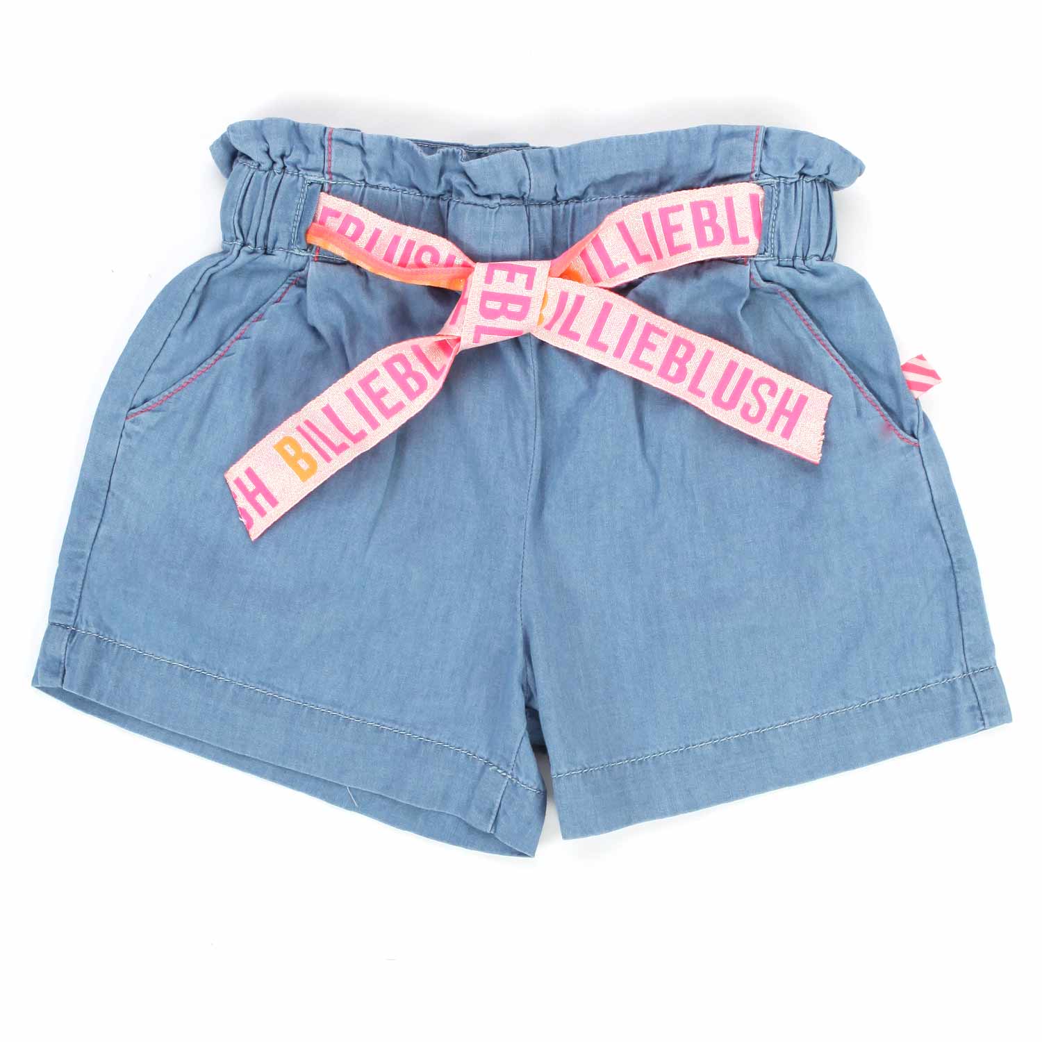 SHORTS CHAMBRAY BLU CHIARO BAMBINA - annameglio.com abbigliamento moda
