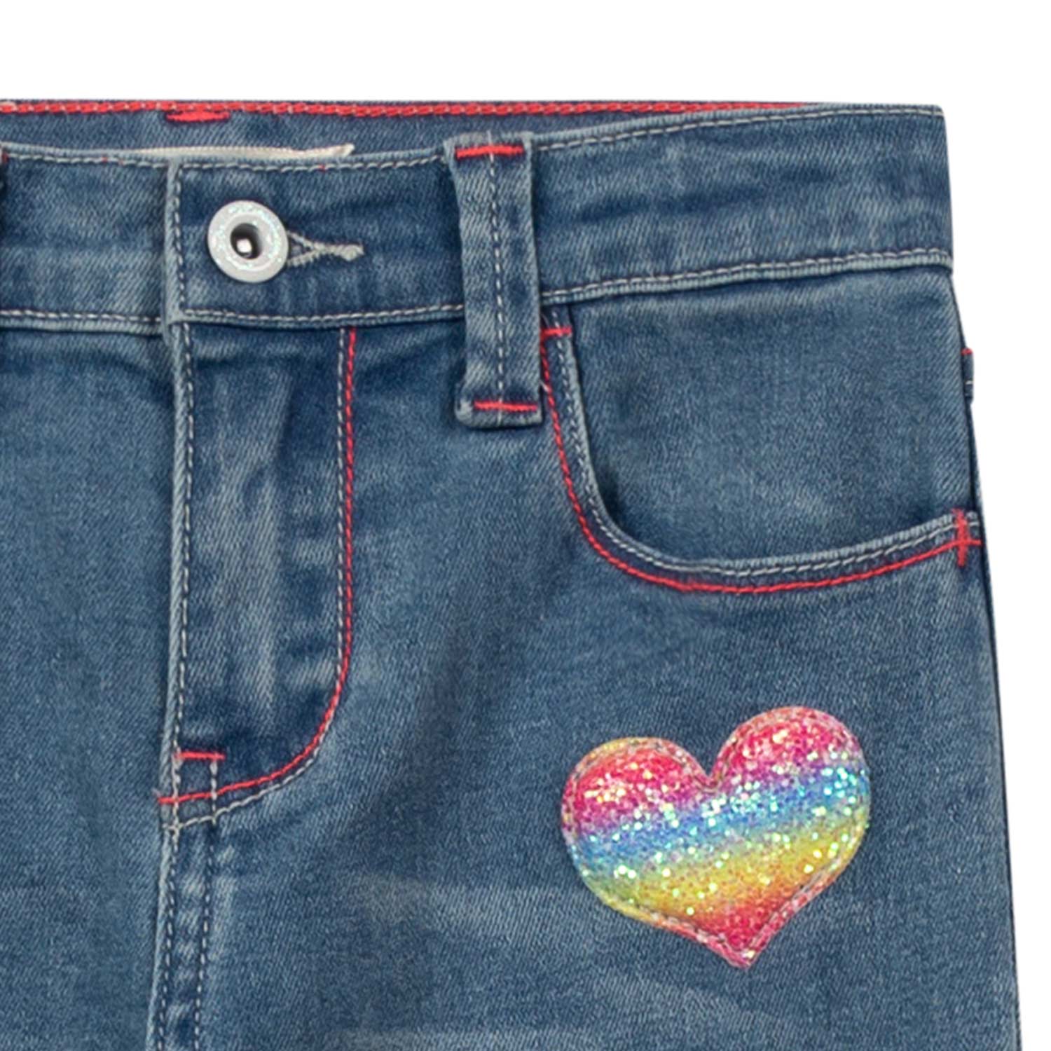 JEANS CON LOGO GLITTER BAMBINA - annameglio.com abbigliamento moda
