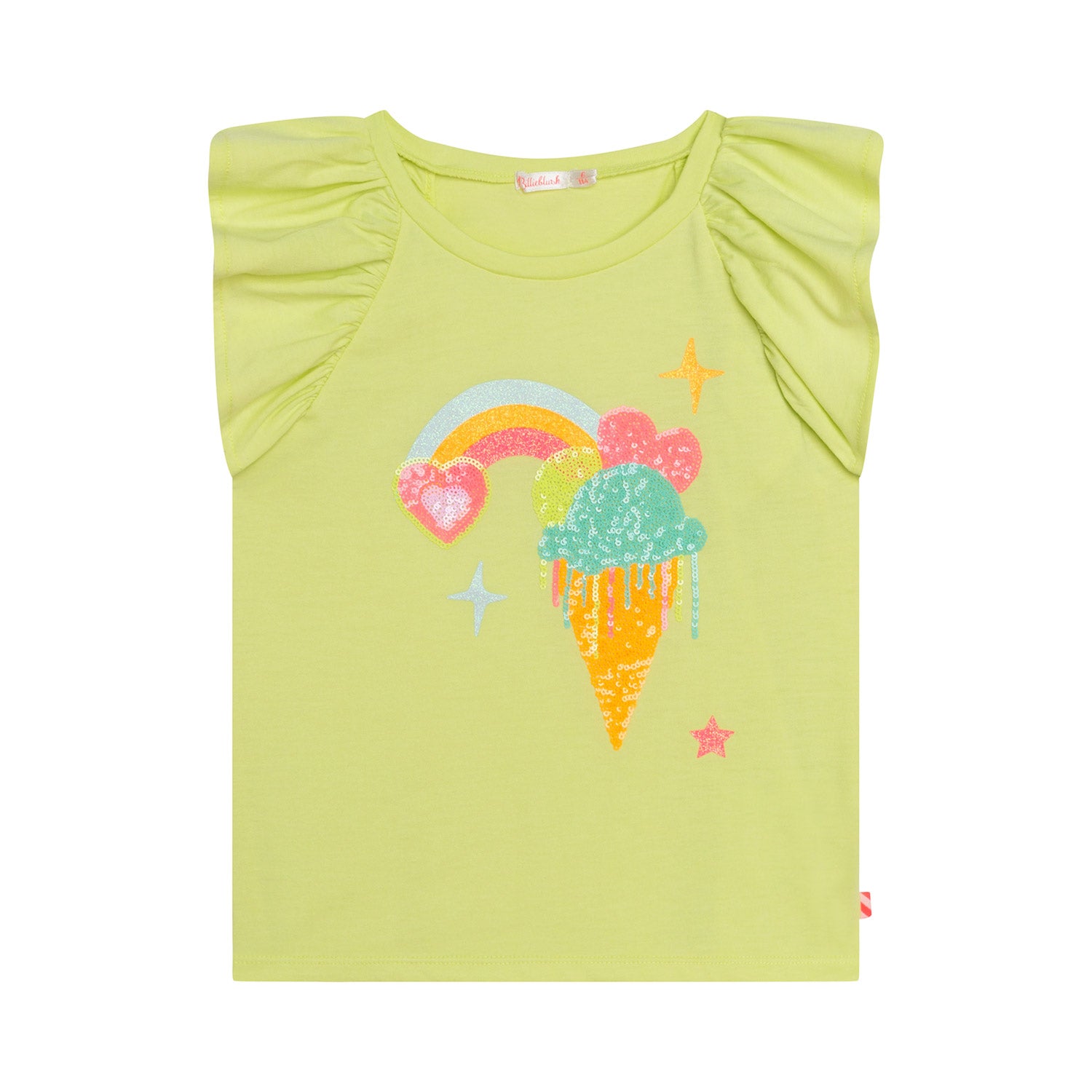 T-SHIRT GIALLO FLUO E GLITTER BAMBINA - annameglio.com abbigliamento moda
