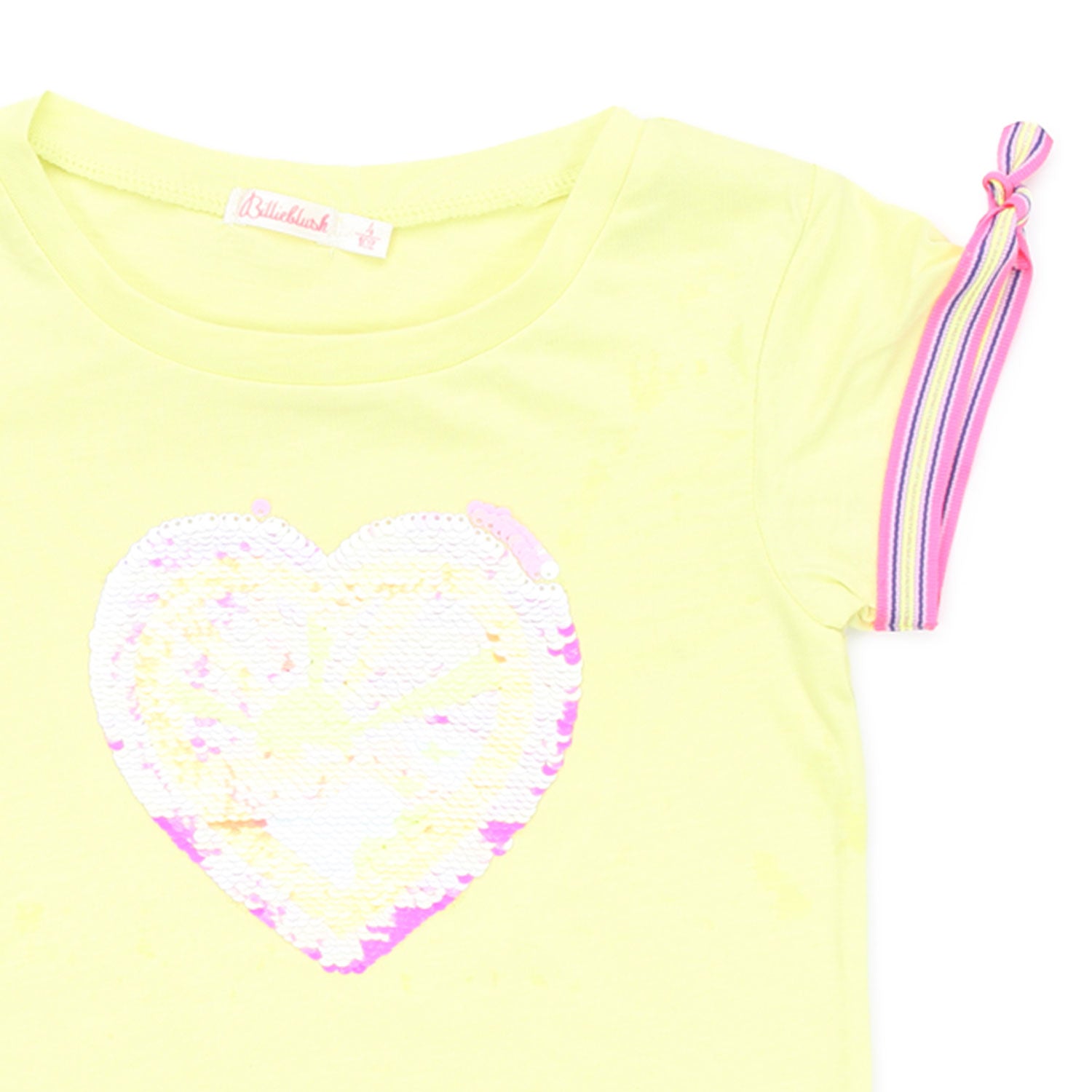 T-SHIRT GIALLO FLUO CON PAILLETTES BAMBINA - annameglio.com abbigliamento moda