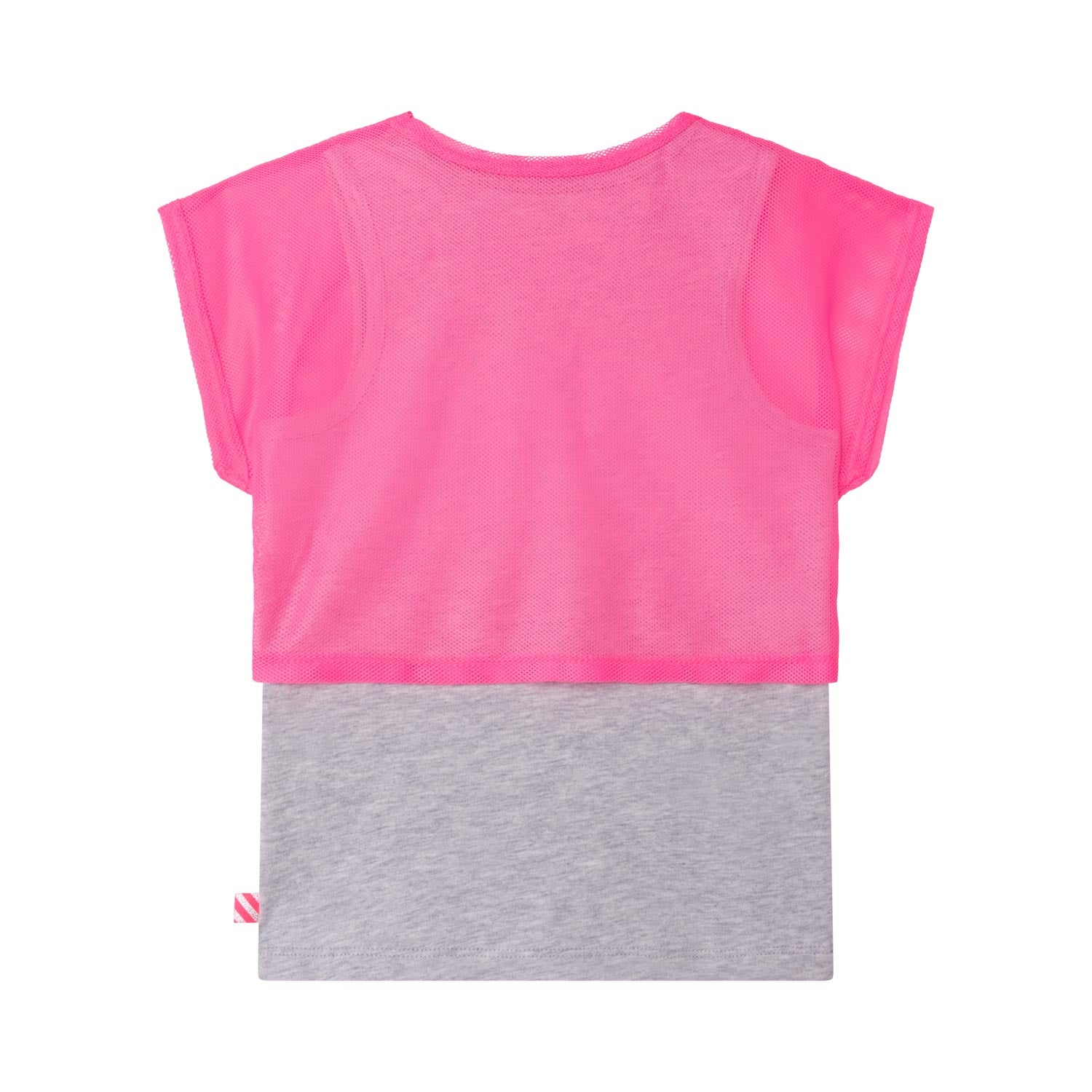 CANOTTA GRIGIA CON T-SHIRT IN RETE ROSA BAMBINA - annameglio.com abbigliamento moda